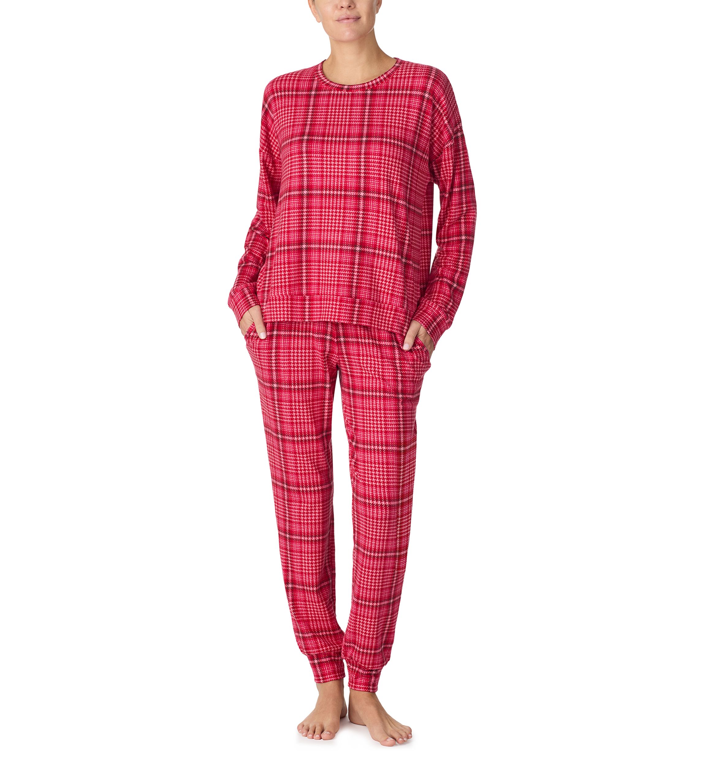 Womens Long Sleeve Top and Jogger Pants Pajama Set