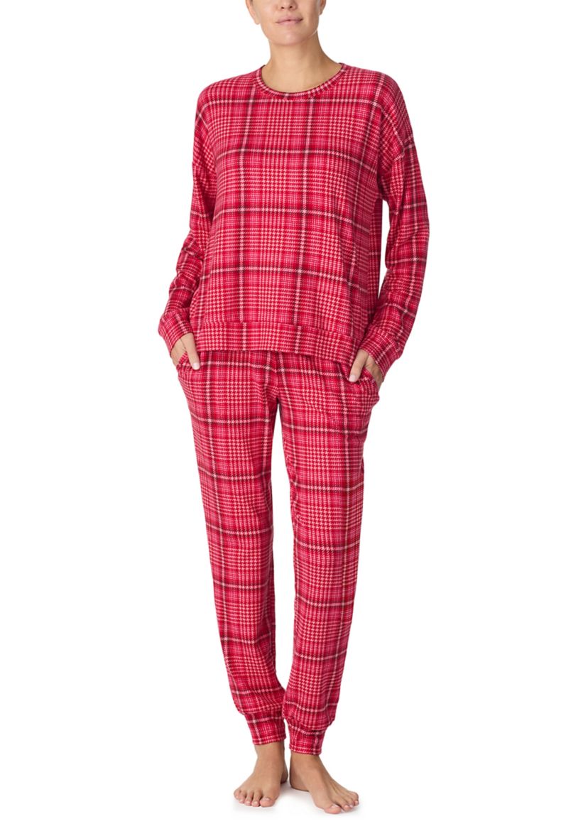 Womens Long Sleeve Top and Jogger Pants Pajama Set