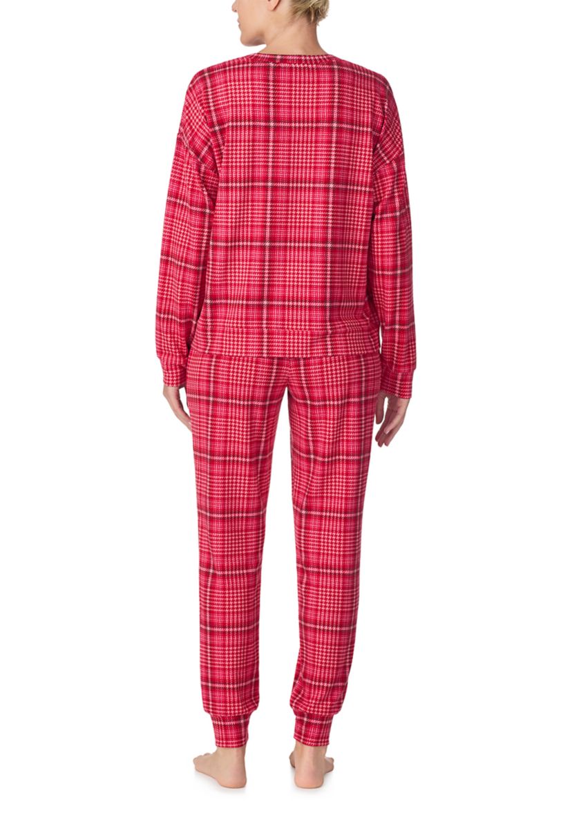 Womens Long Sleeve Top and Jogger Pants Pajama Set