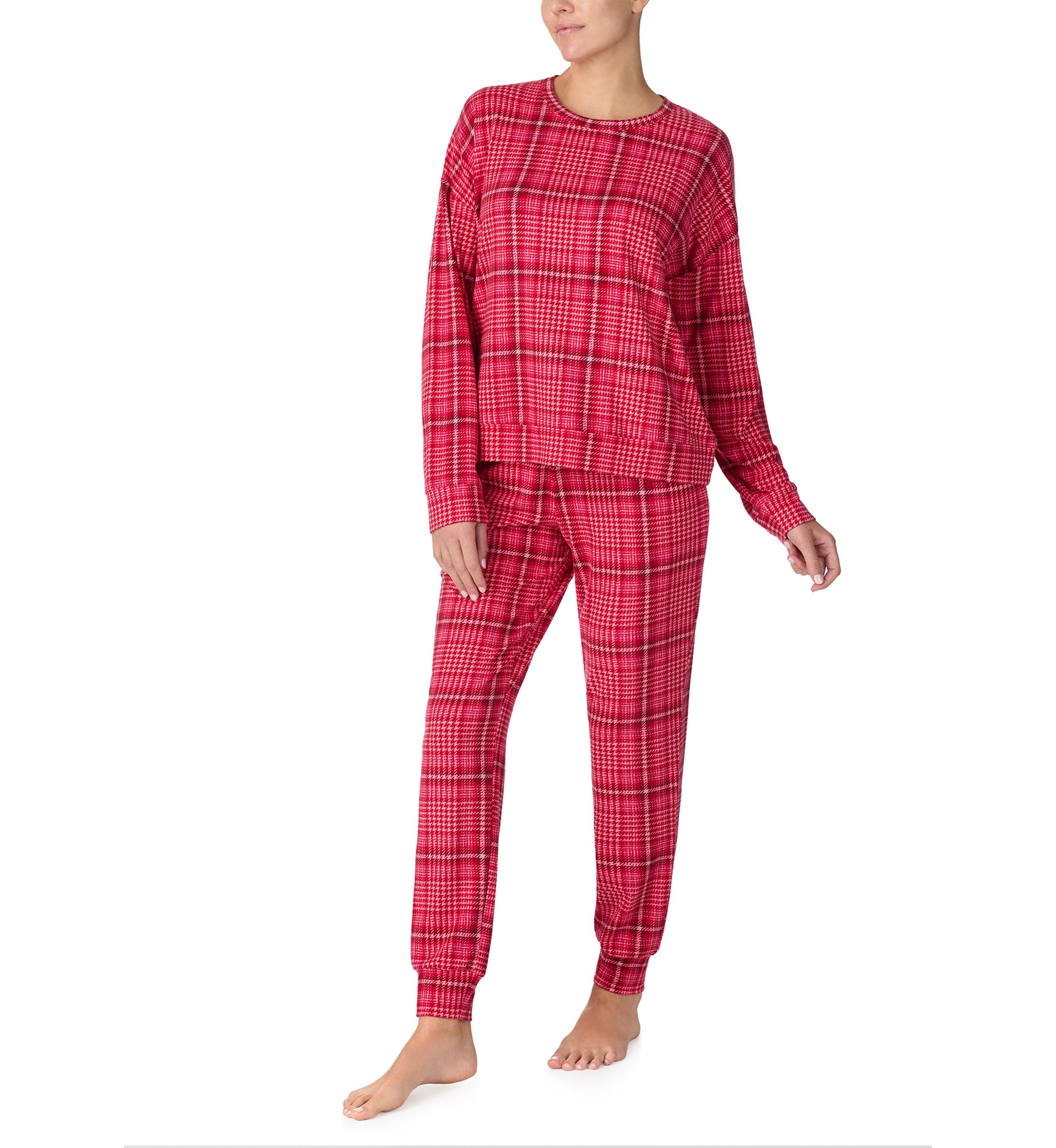 Womens Long Sleeve Top and Jogger Pants Pajama Set