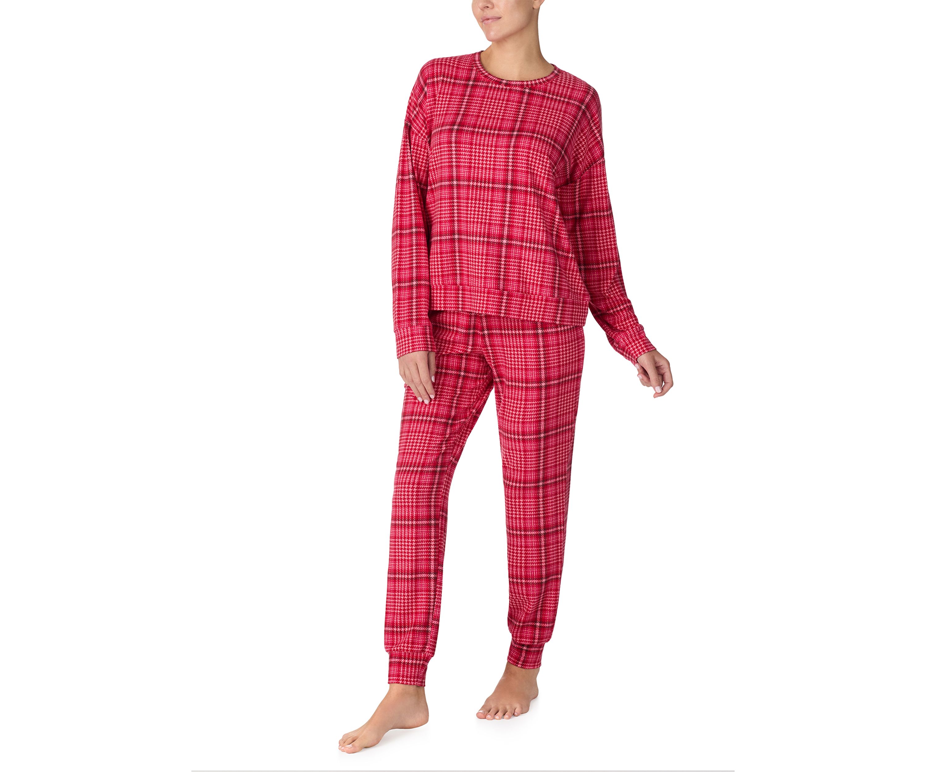 Womens Long Sleeve Top and Jogger Pants Pajama Set