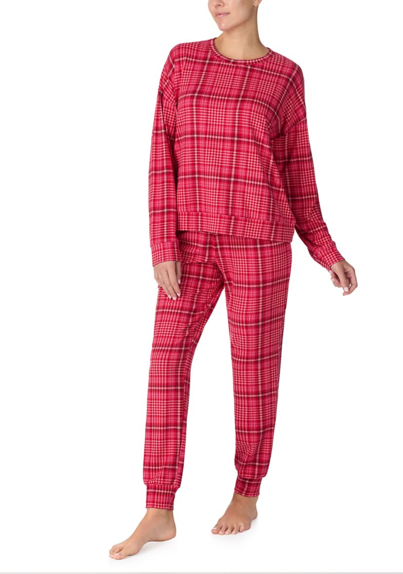 Womens Long Sleeve Top and Jogger Pants Pajama Set