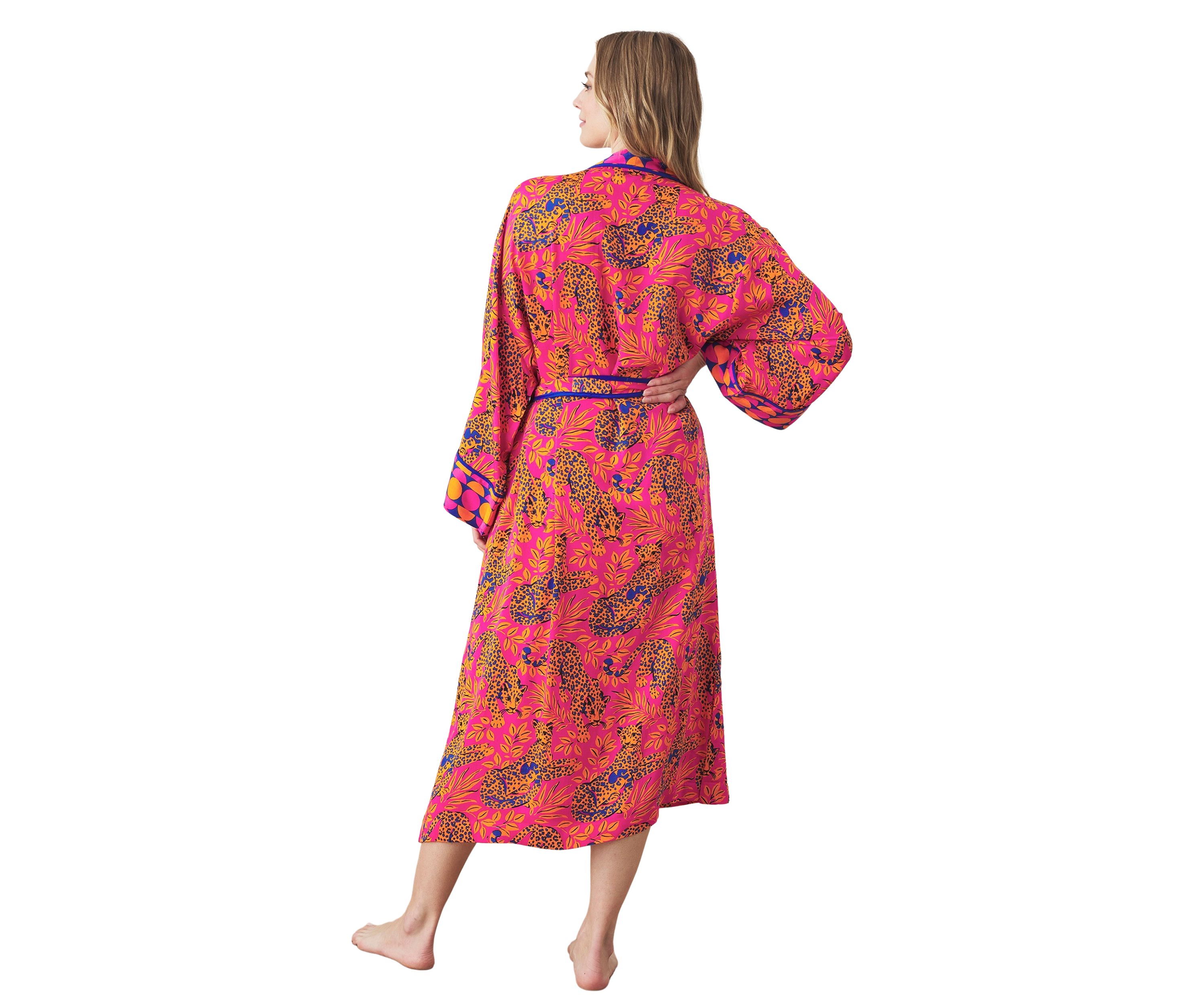 Long Sleeve Satin Robe - City Cats 