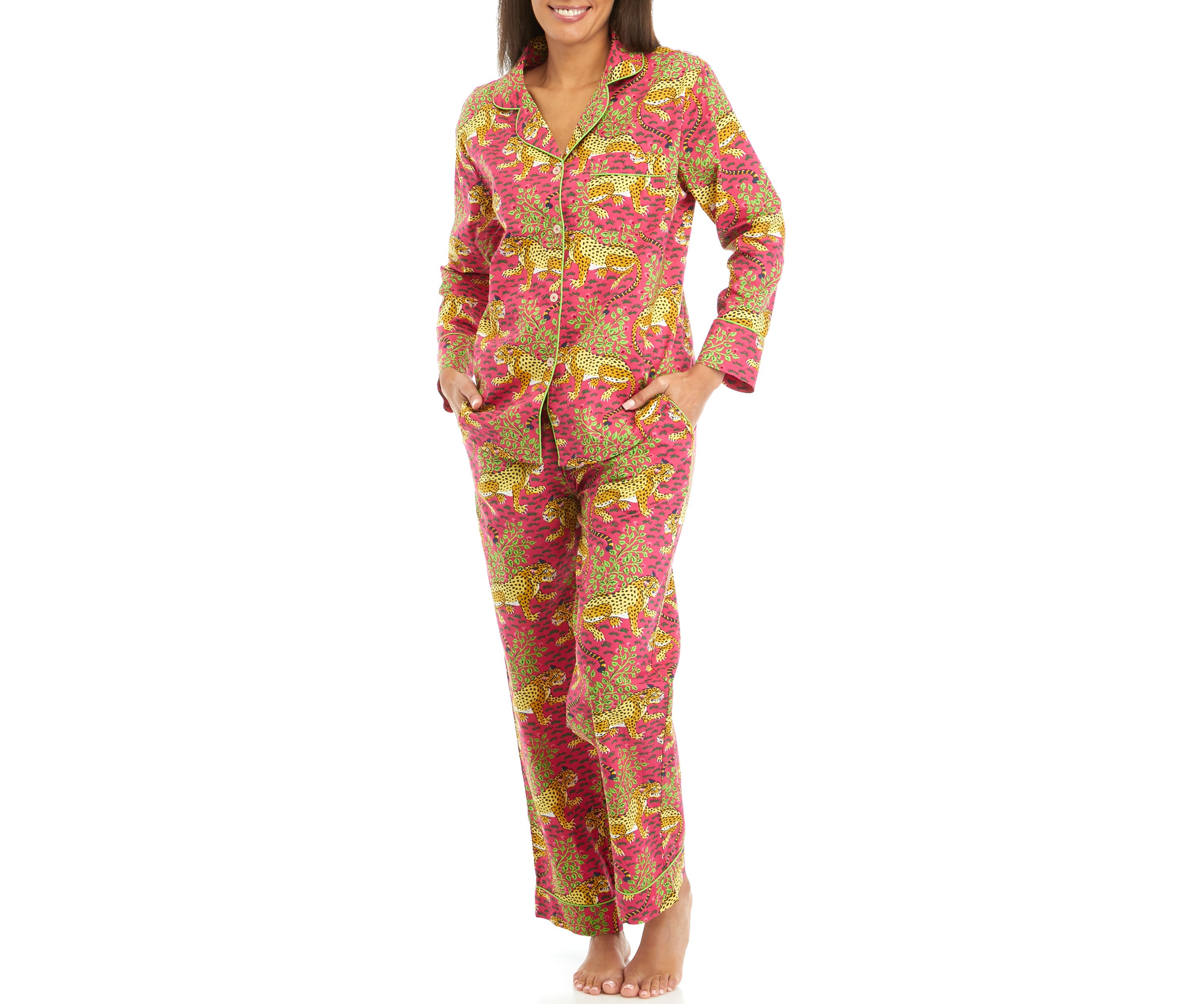 Womens Bagheera Long Printed Pajama Set