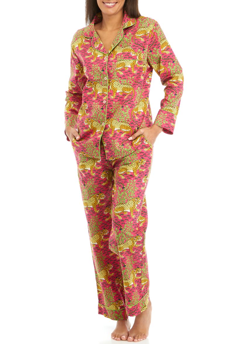 Womens Bagheera Long Printed Pajama Set