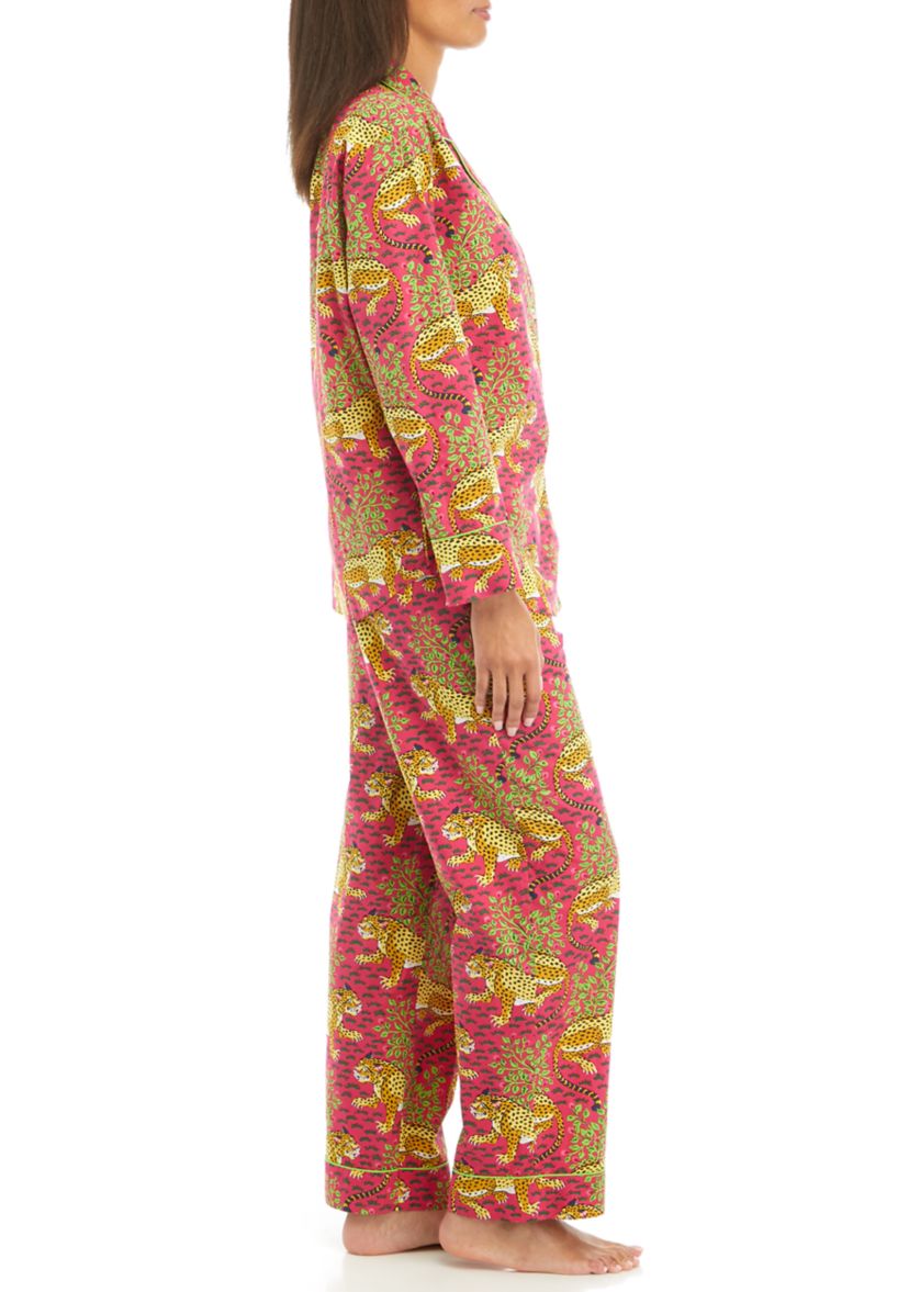 Womens Bagheera Long Printed Pajama Set