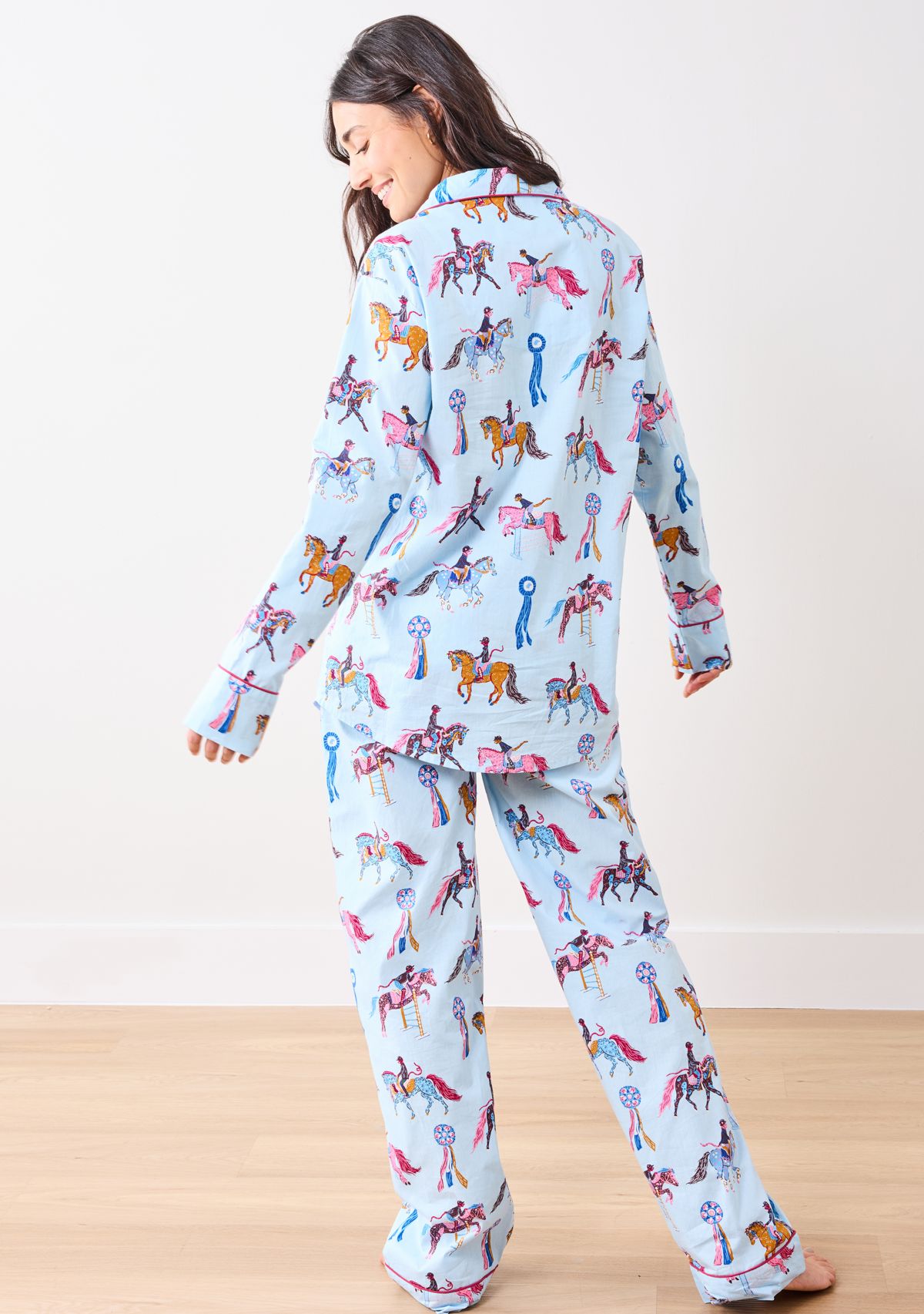 Womens Horse Show Long Pajama Set