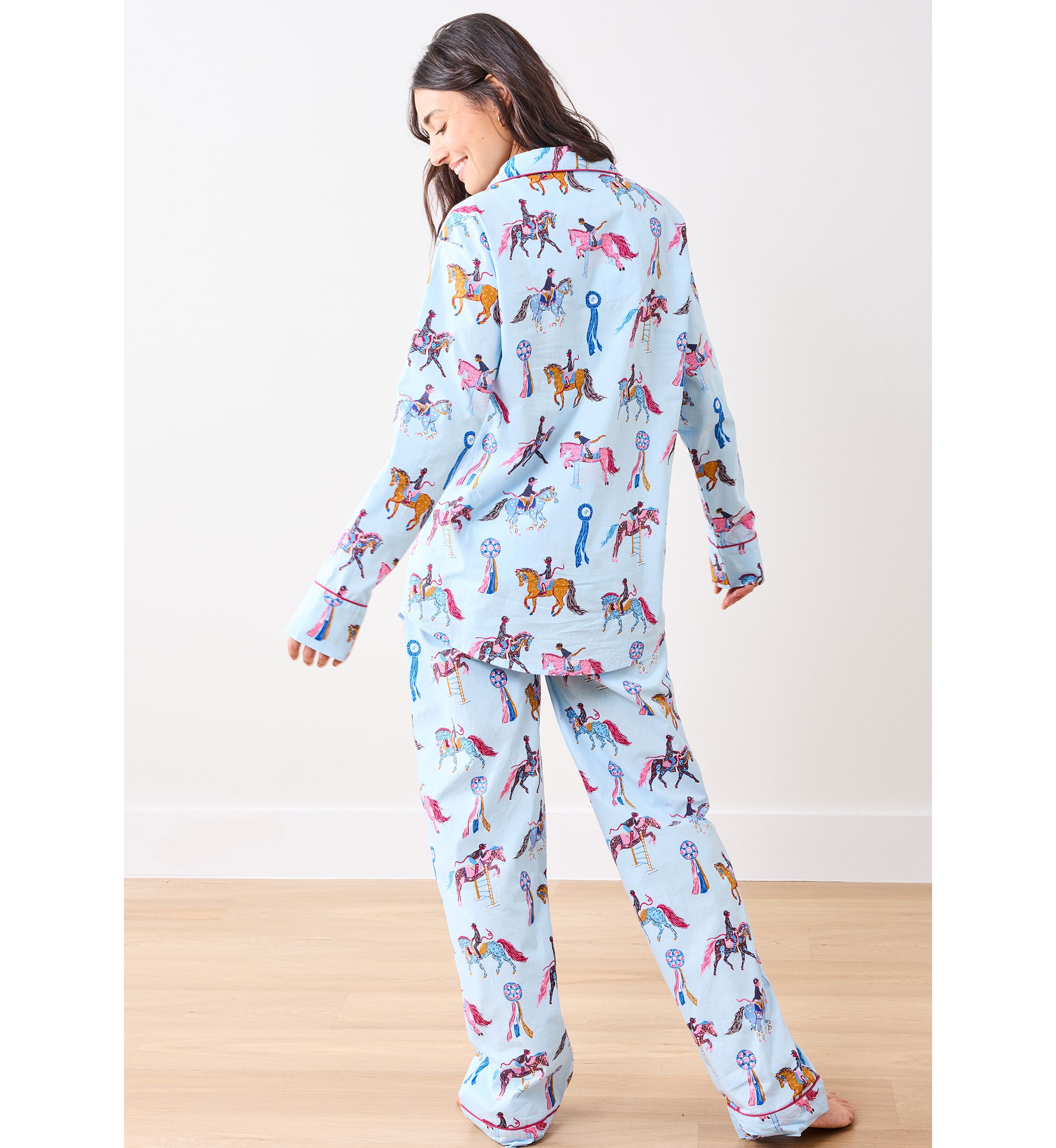 Womens Horse Show Long Pajama Set