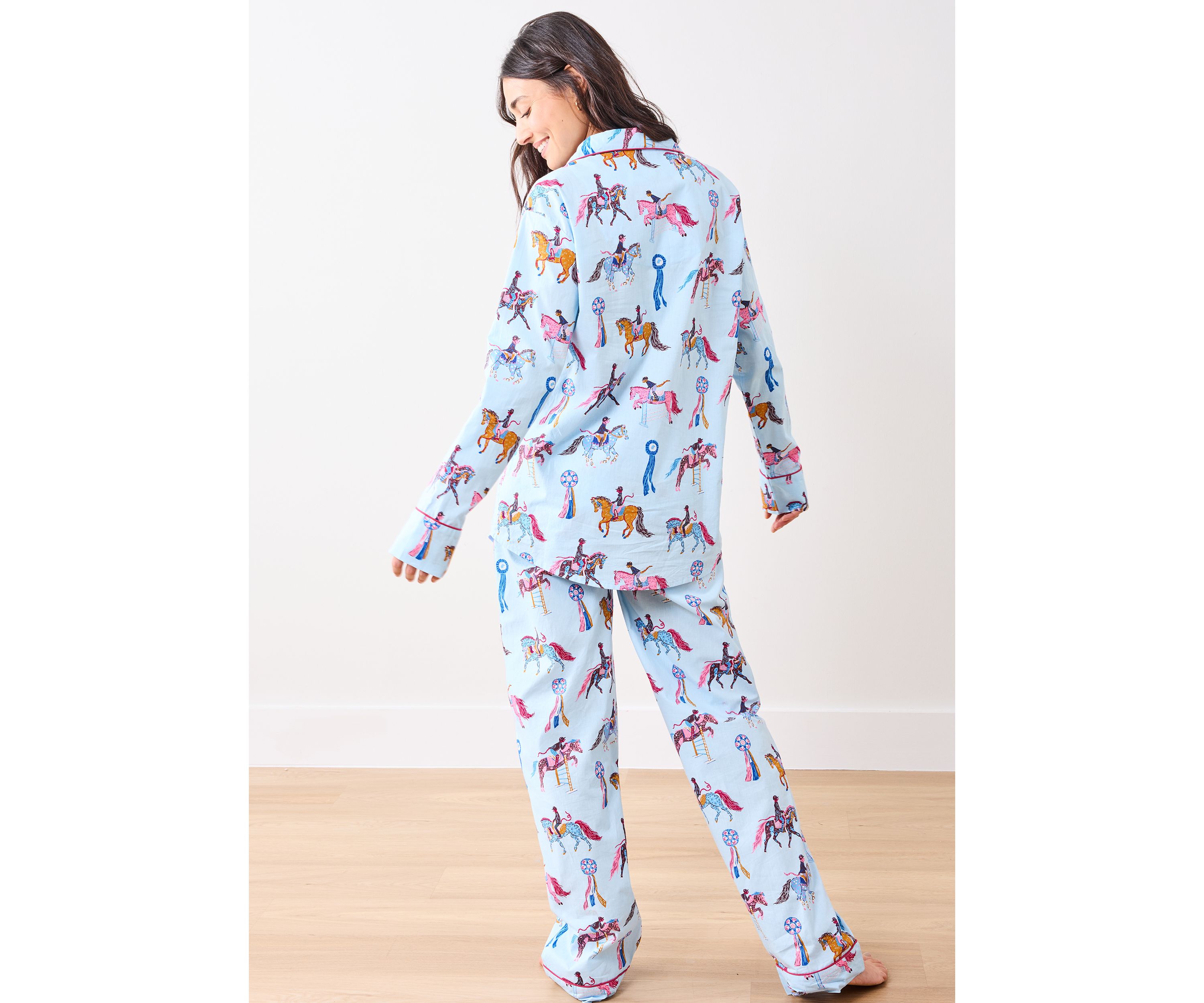 Womens Horse Show Long Pajama Set