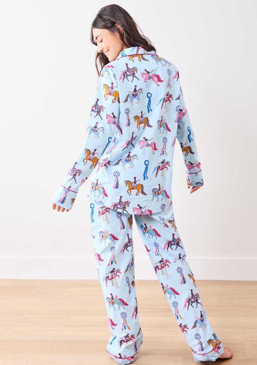 Womens Horse Show Long Pajama Set