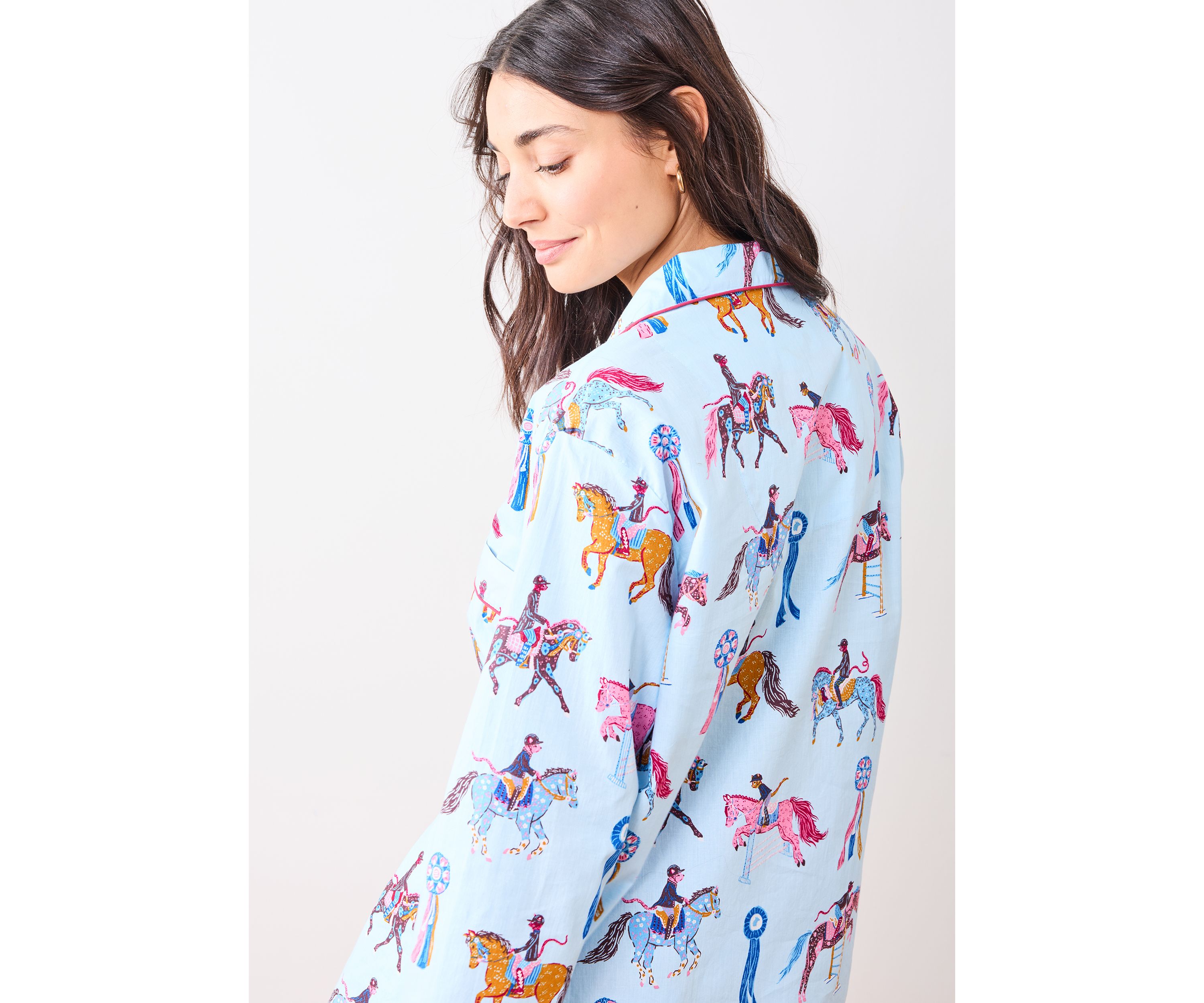 Womens Horse Show Long Pajama Set