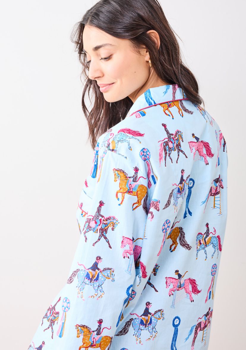 Womens Horse Show Long Pajama Set
