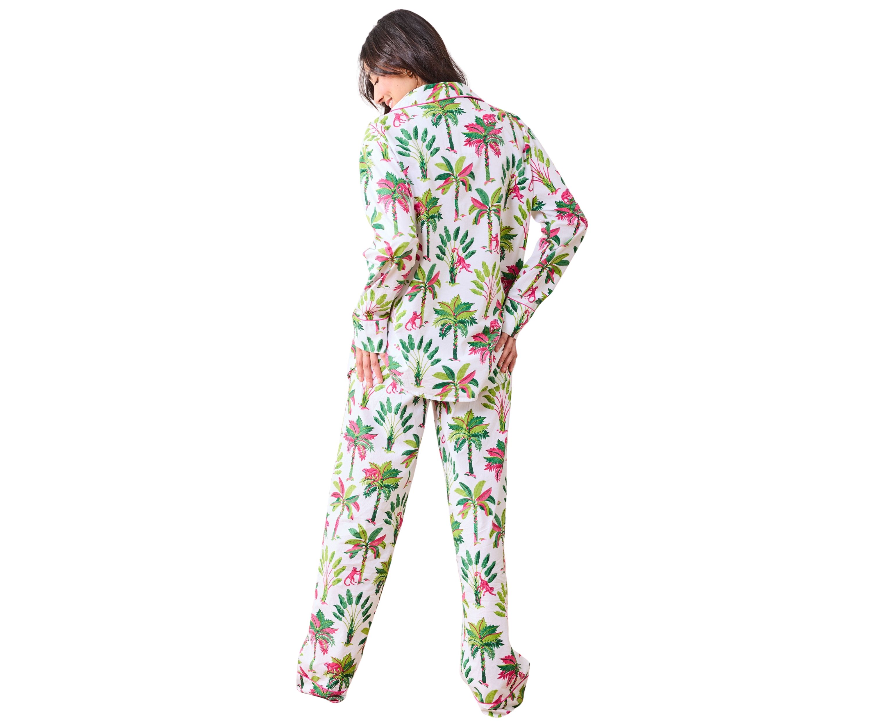 Royal Palm Printed Long Pajama Set