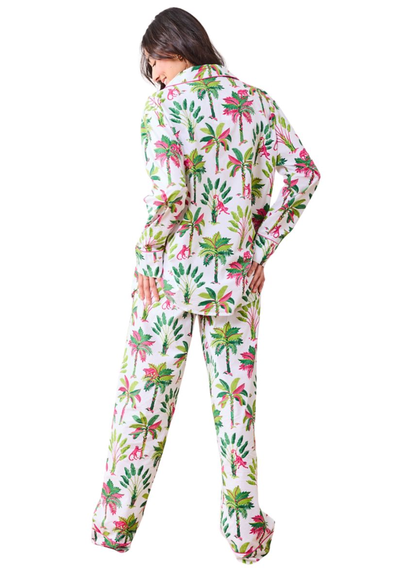 Royal Palm Printed Long Pajama Set
