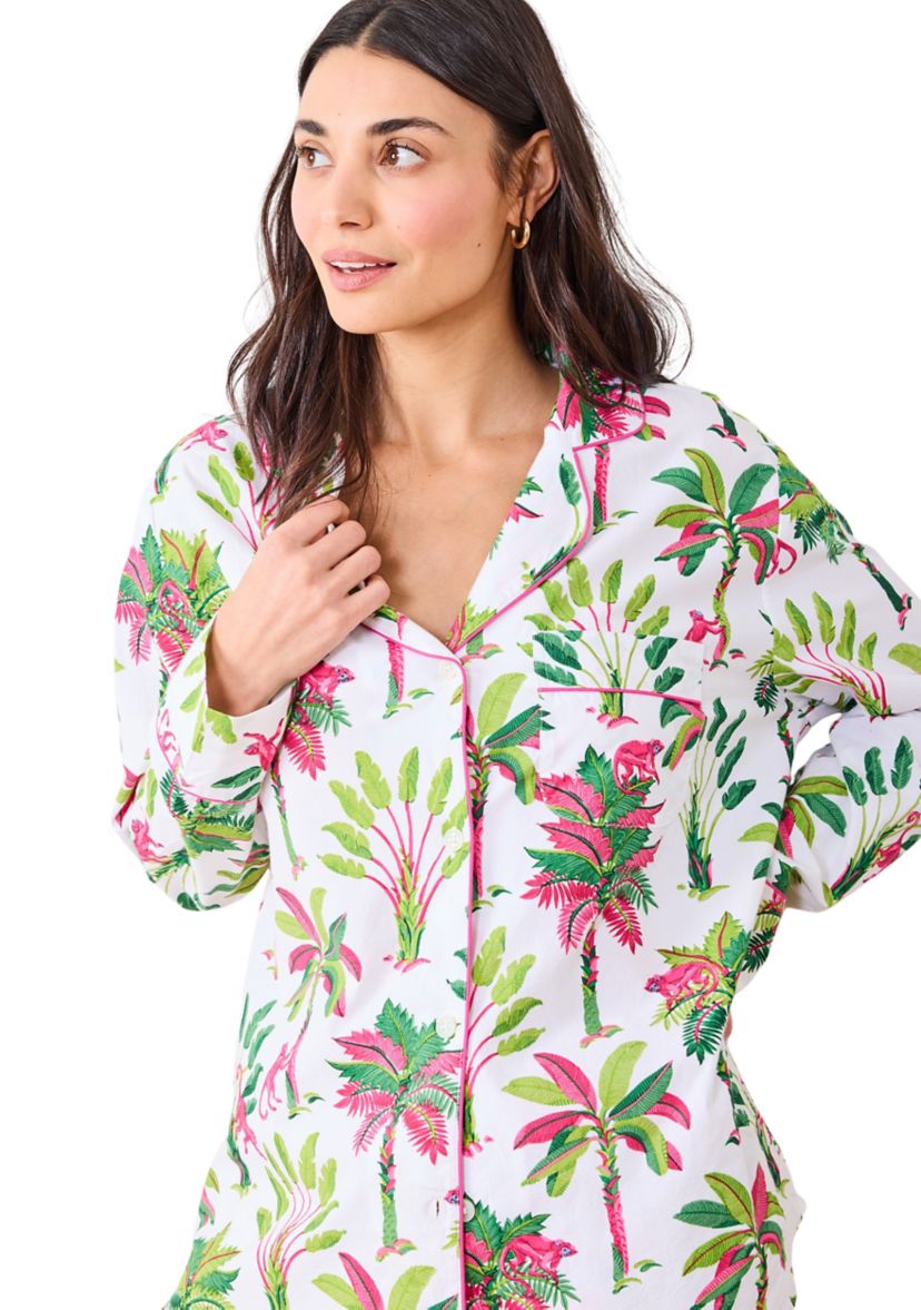 Royal Palm Printed Long Pajama Set