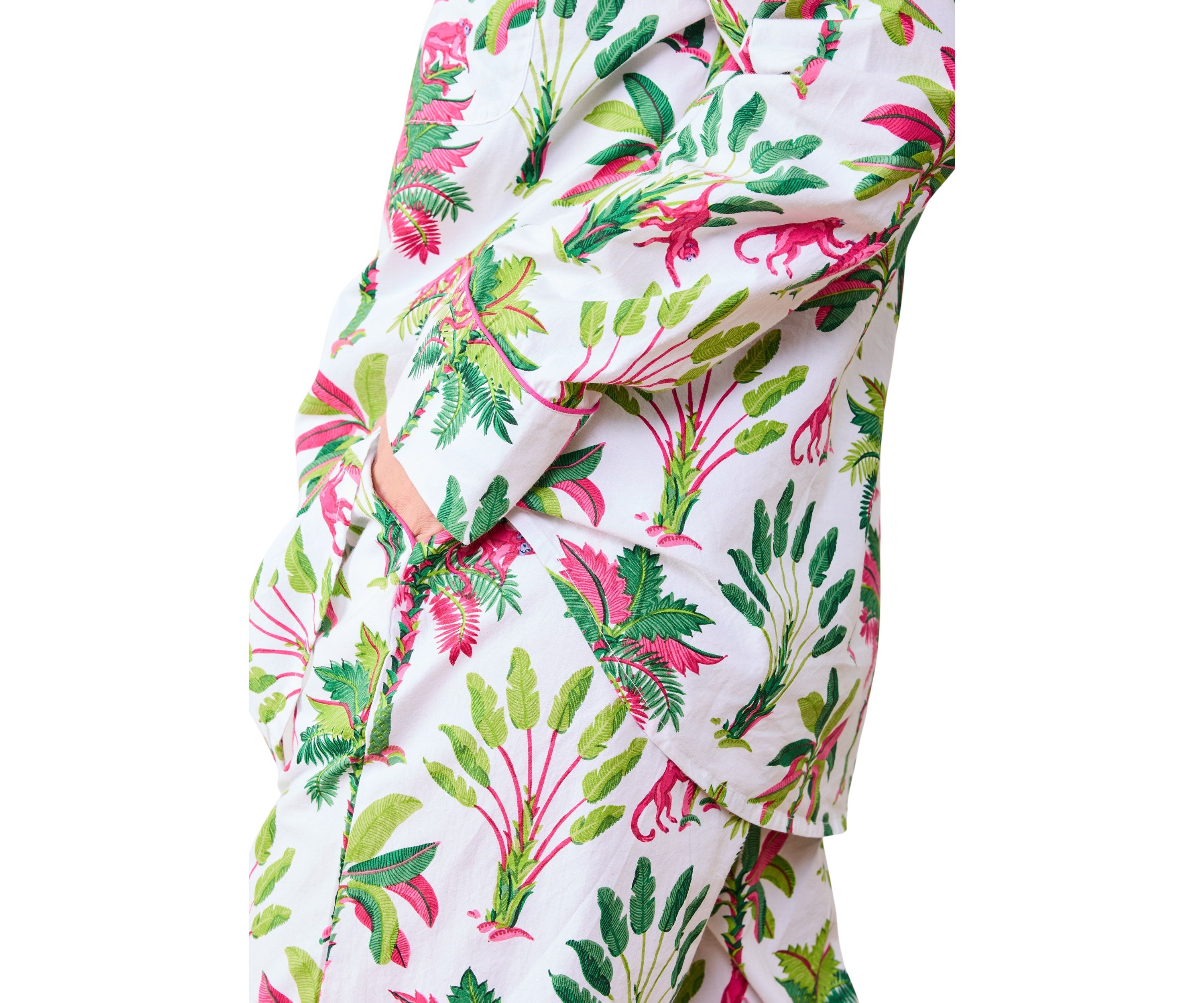 Royal Palm Printed Long Pajama Set