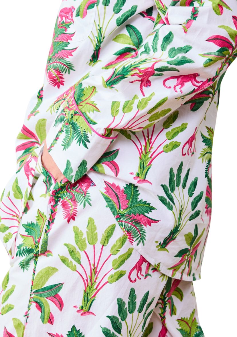 Royal Palm Printed Long Pajama Set