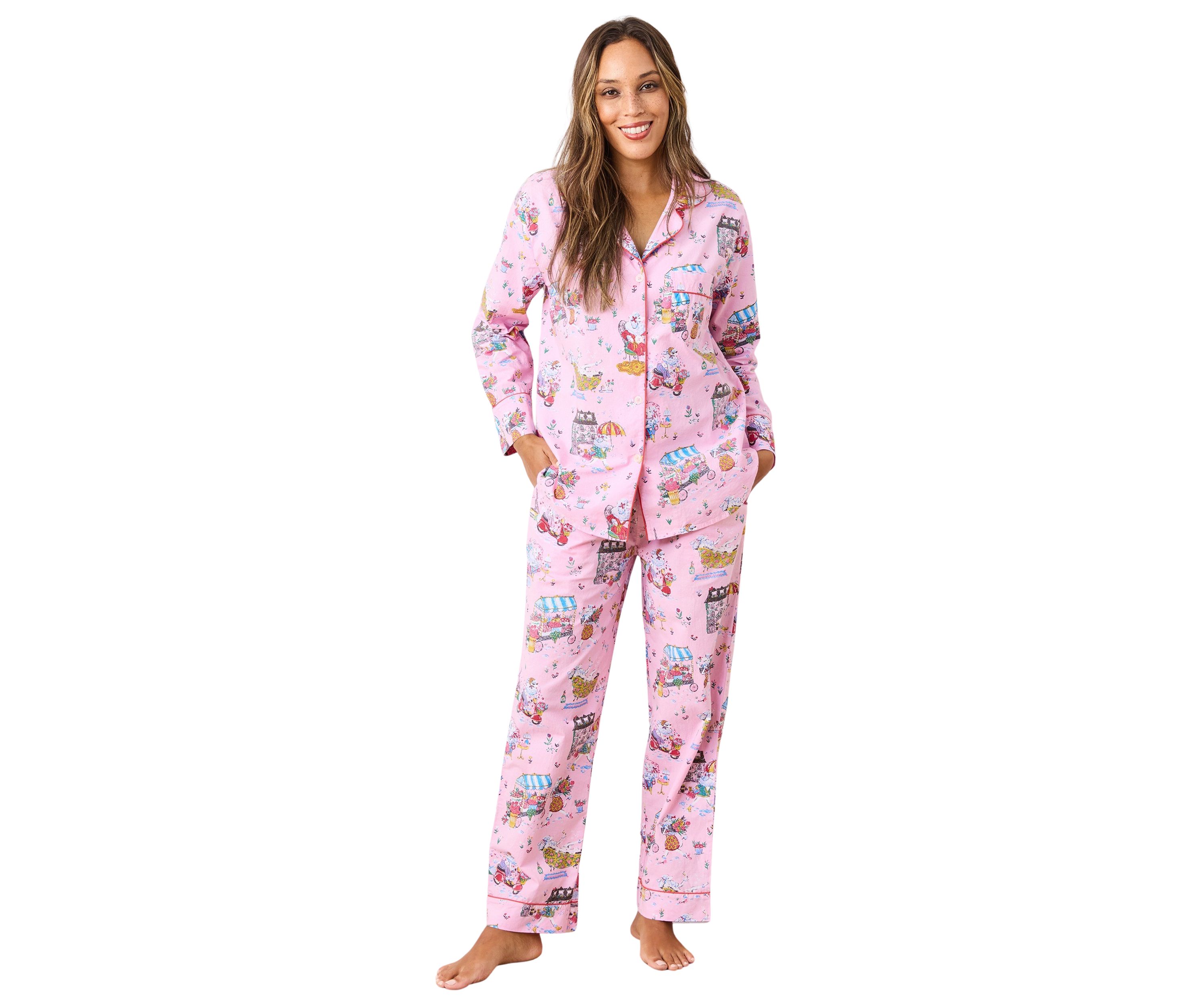 Persian Poodles Long Printed Pajama Set