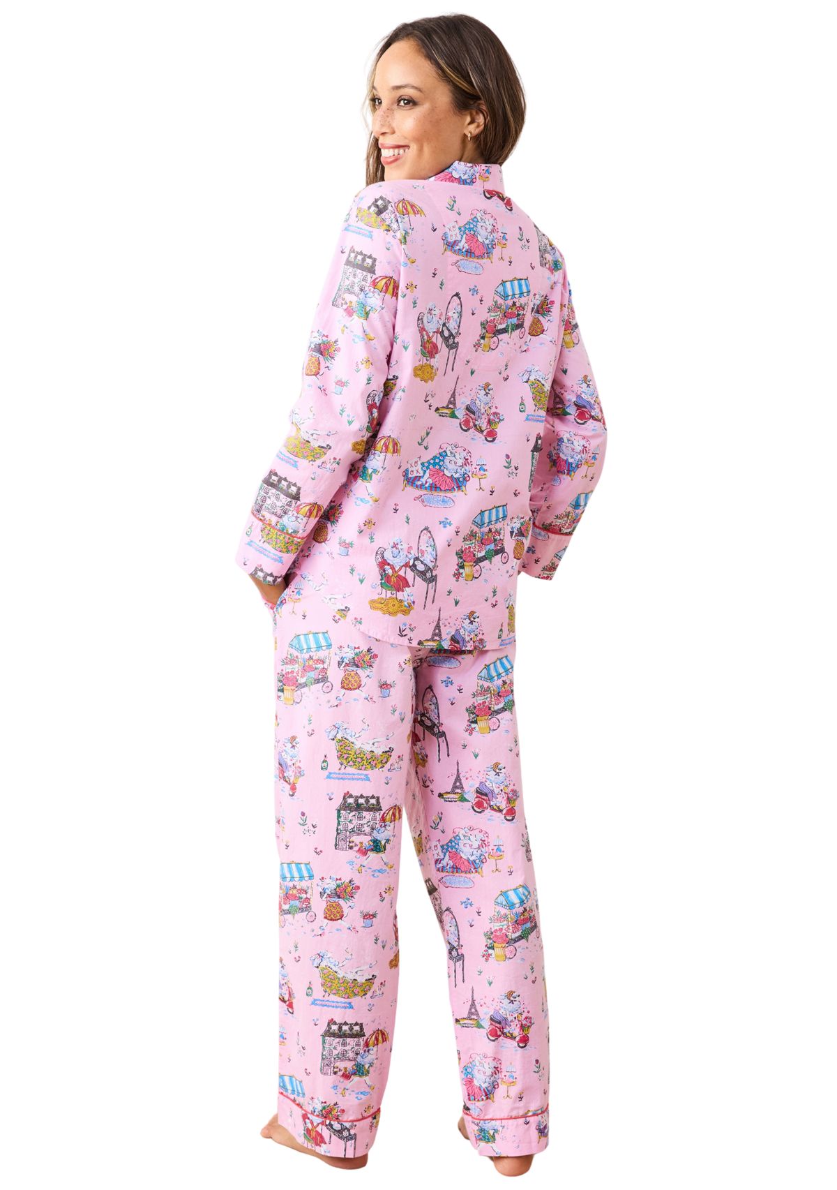 Persian Poodles Long Printed Pajama Set