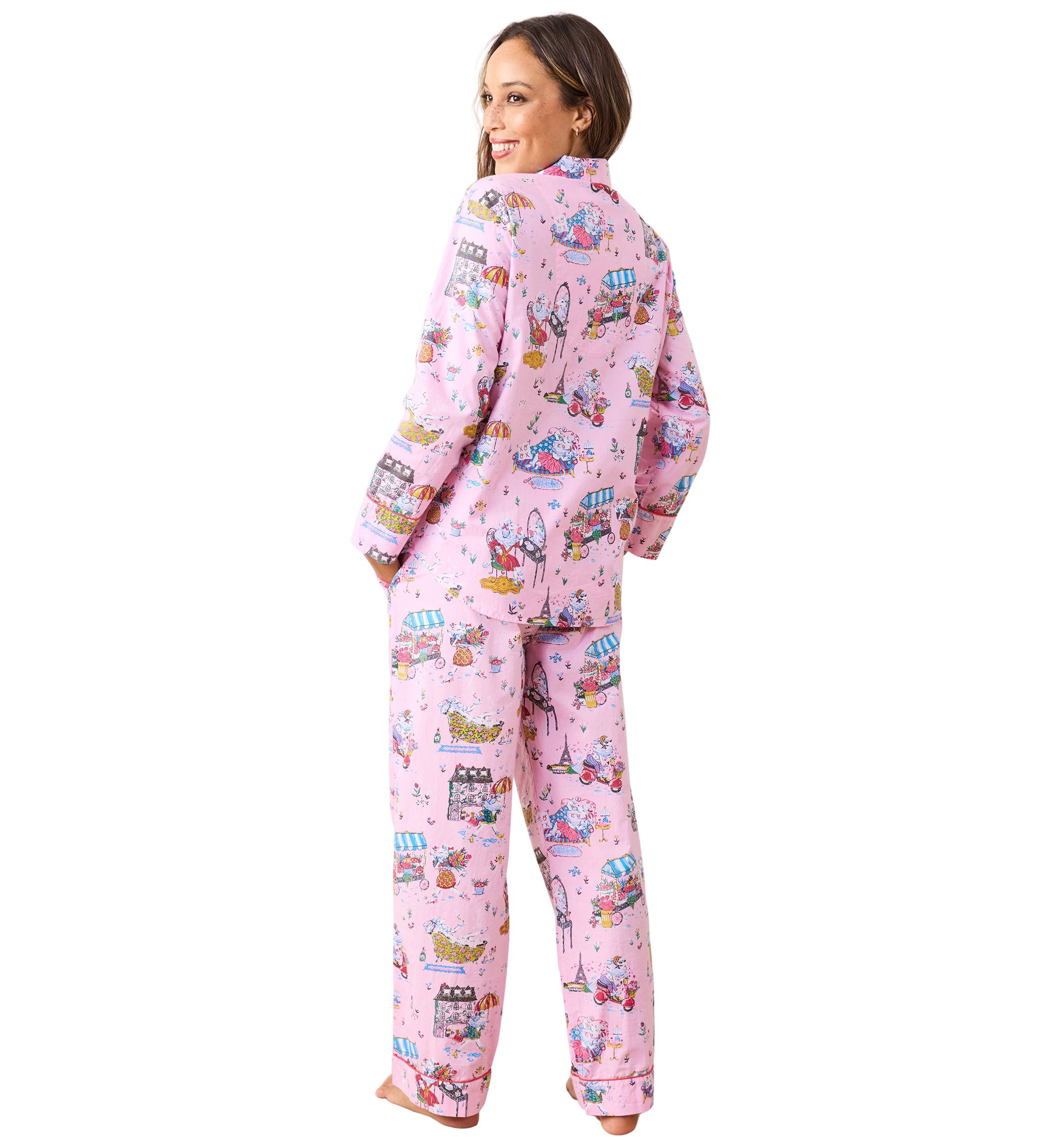 Persian Poodles Long Printed Pajama Set