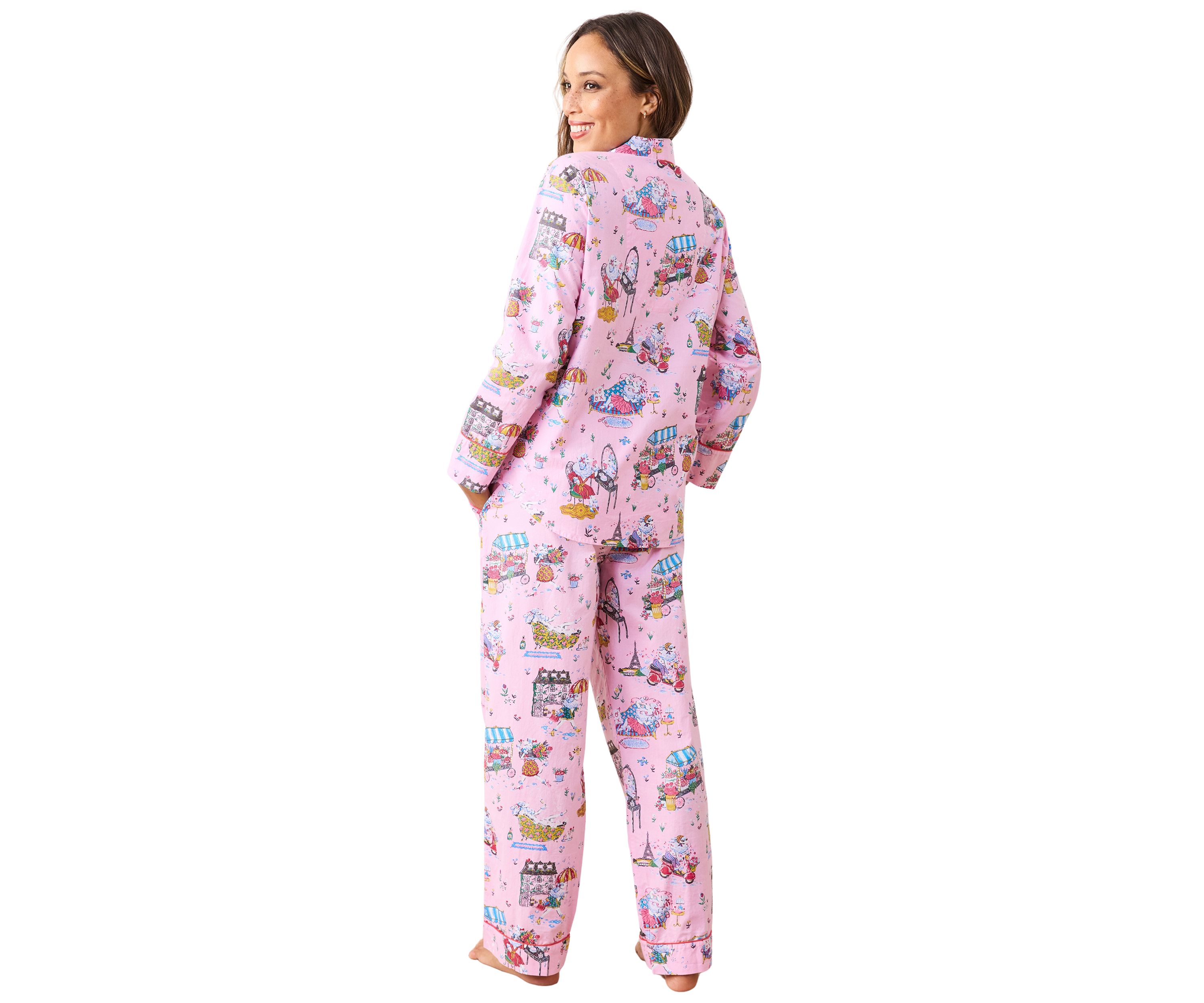 Persian Poodles Long Printed Pajama Set