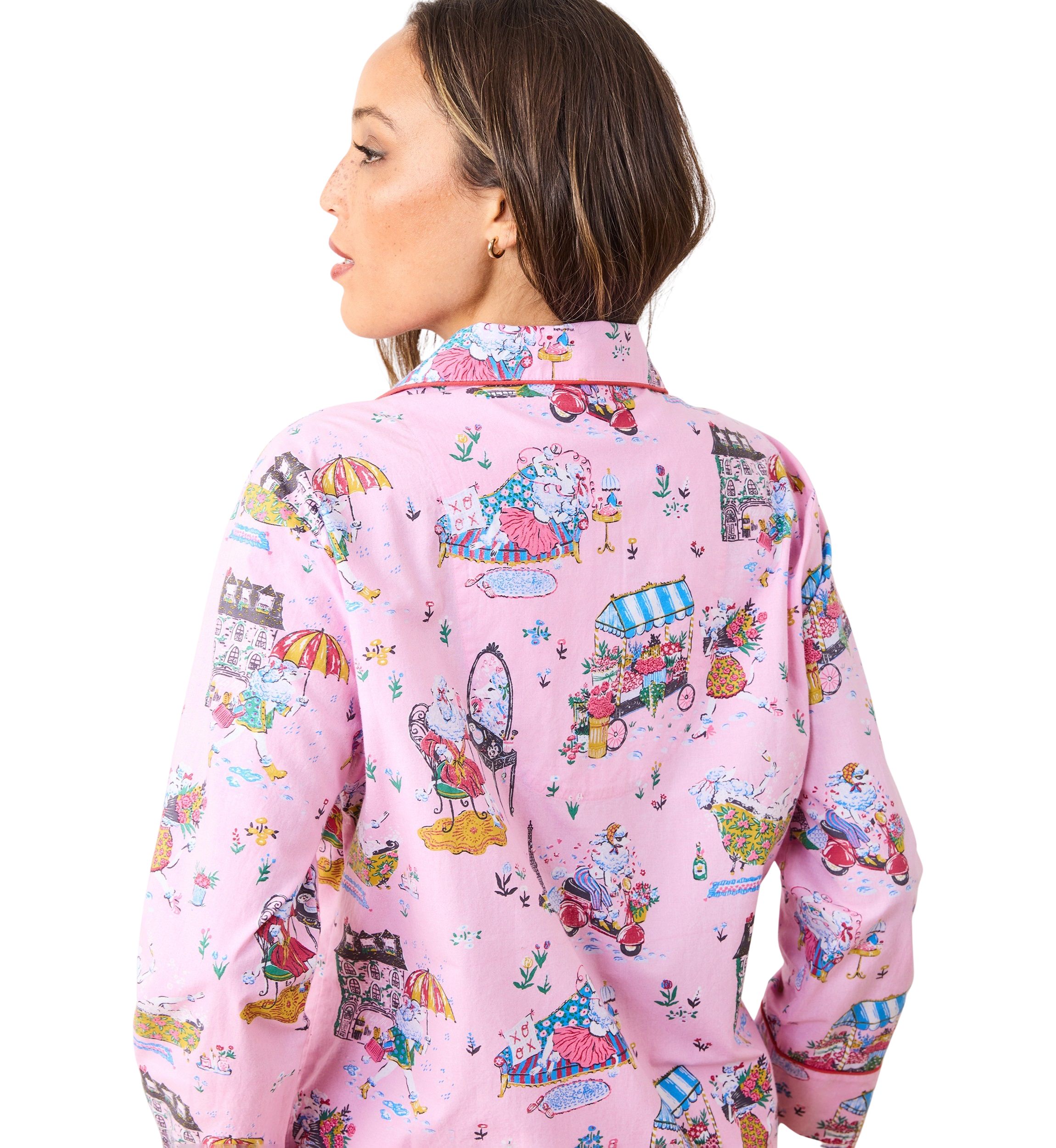 Persian Poodles Long Printed Pajama Set