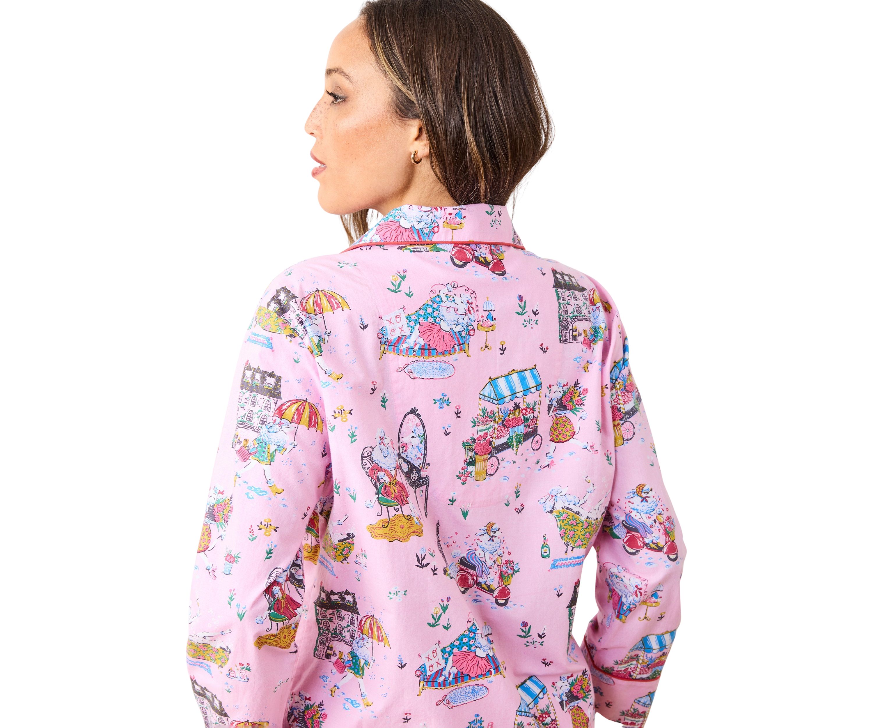 Persian Poodles Long Printed Pajama Set