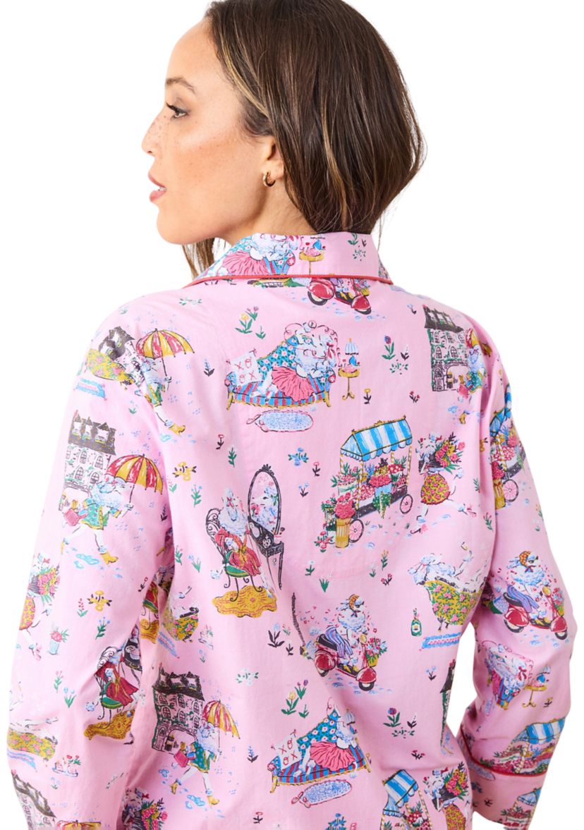 Persian Poodles Long Printed Pajama Set