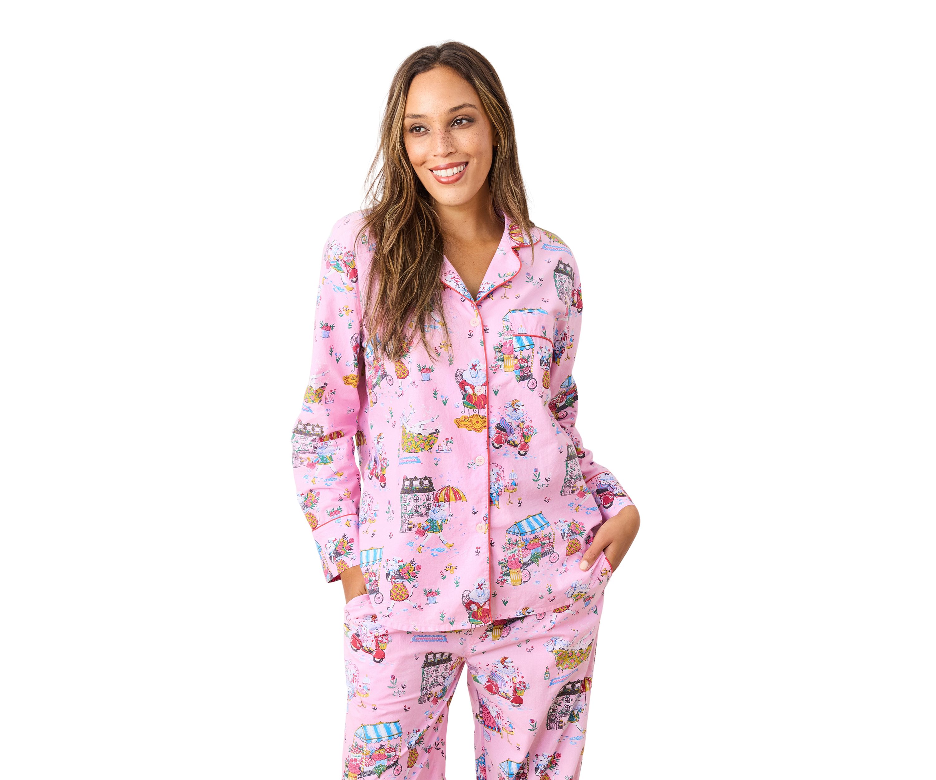 Persian Poodles Long Printed Pajama Set
