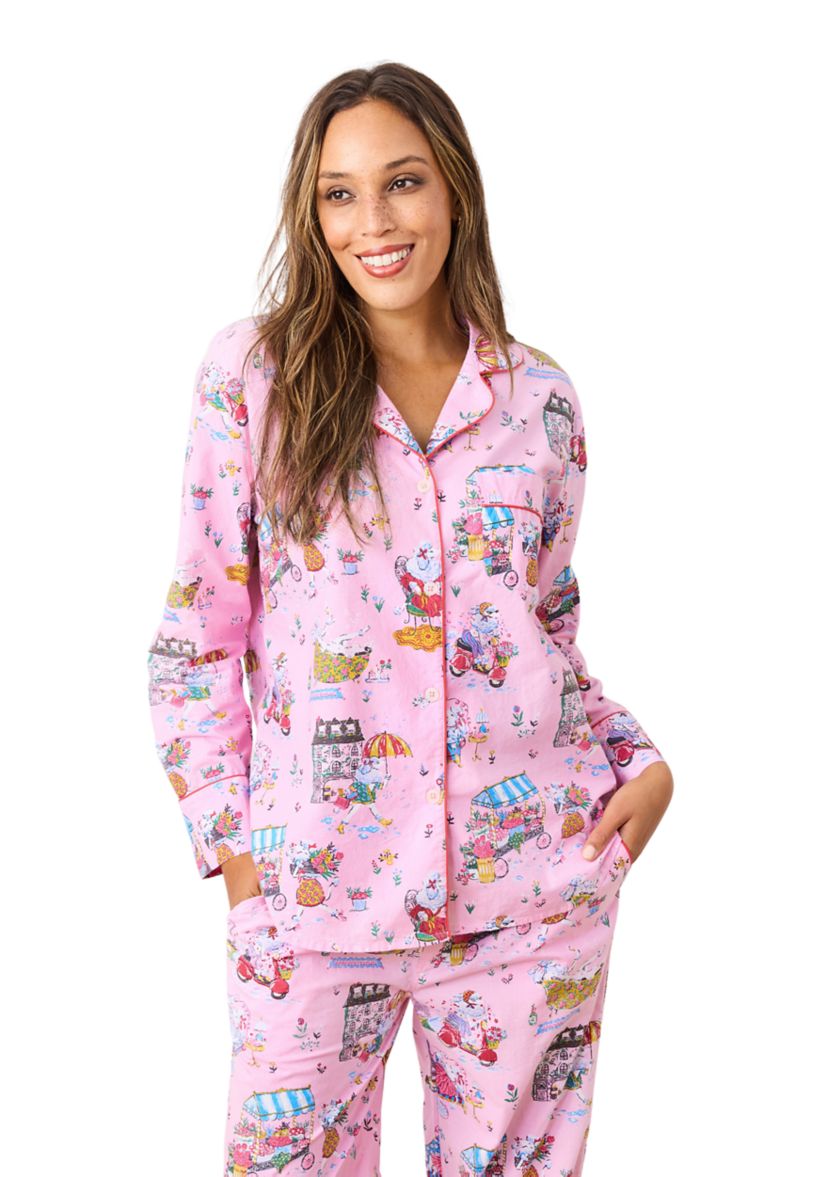 Persian Poodles Long Printed Pajama Set