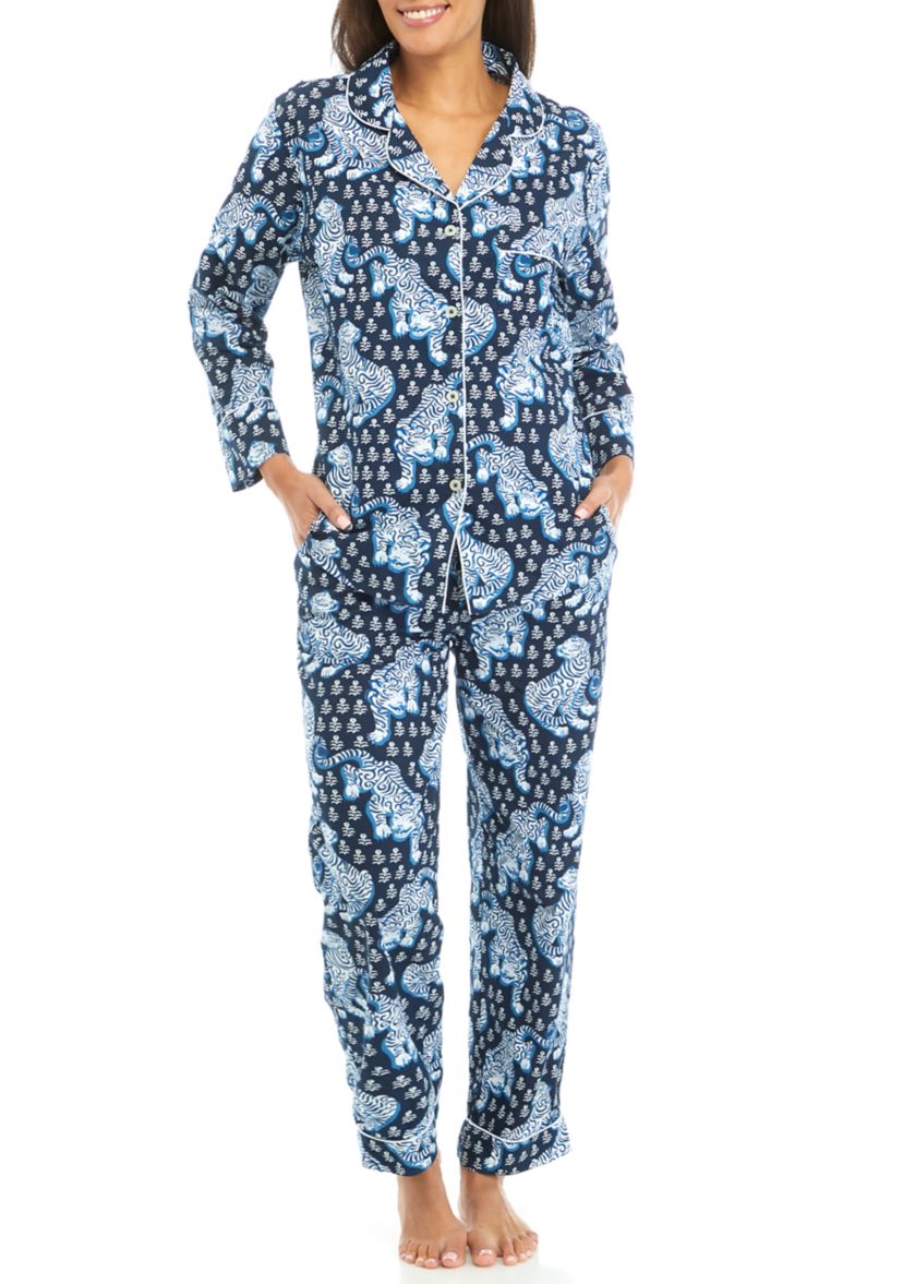 Womens Tiger Queen Printed Pajama Set