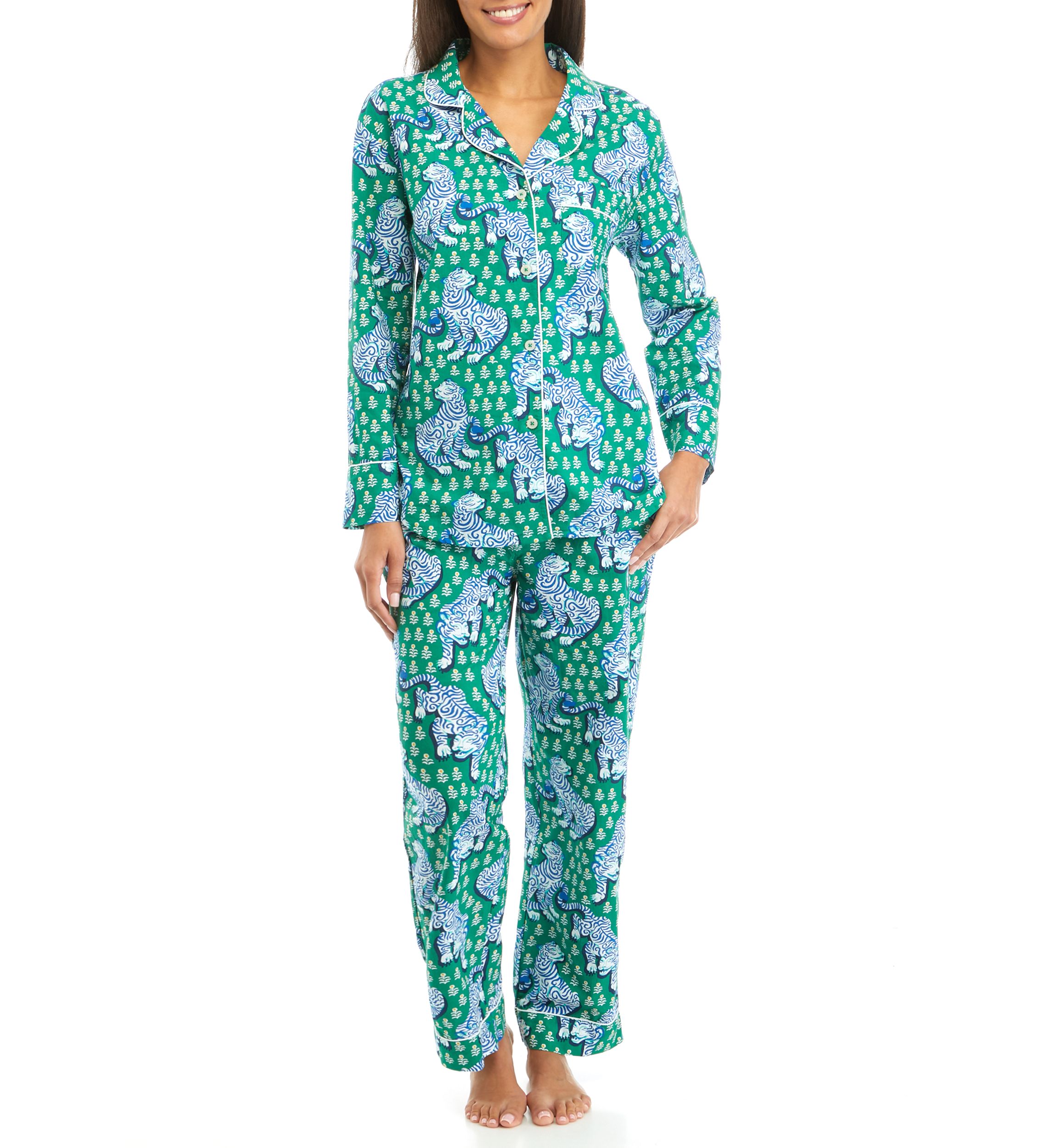 Womens Tiger Queen Printed Pajama Set