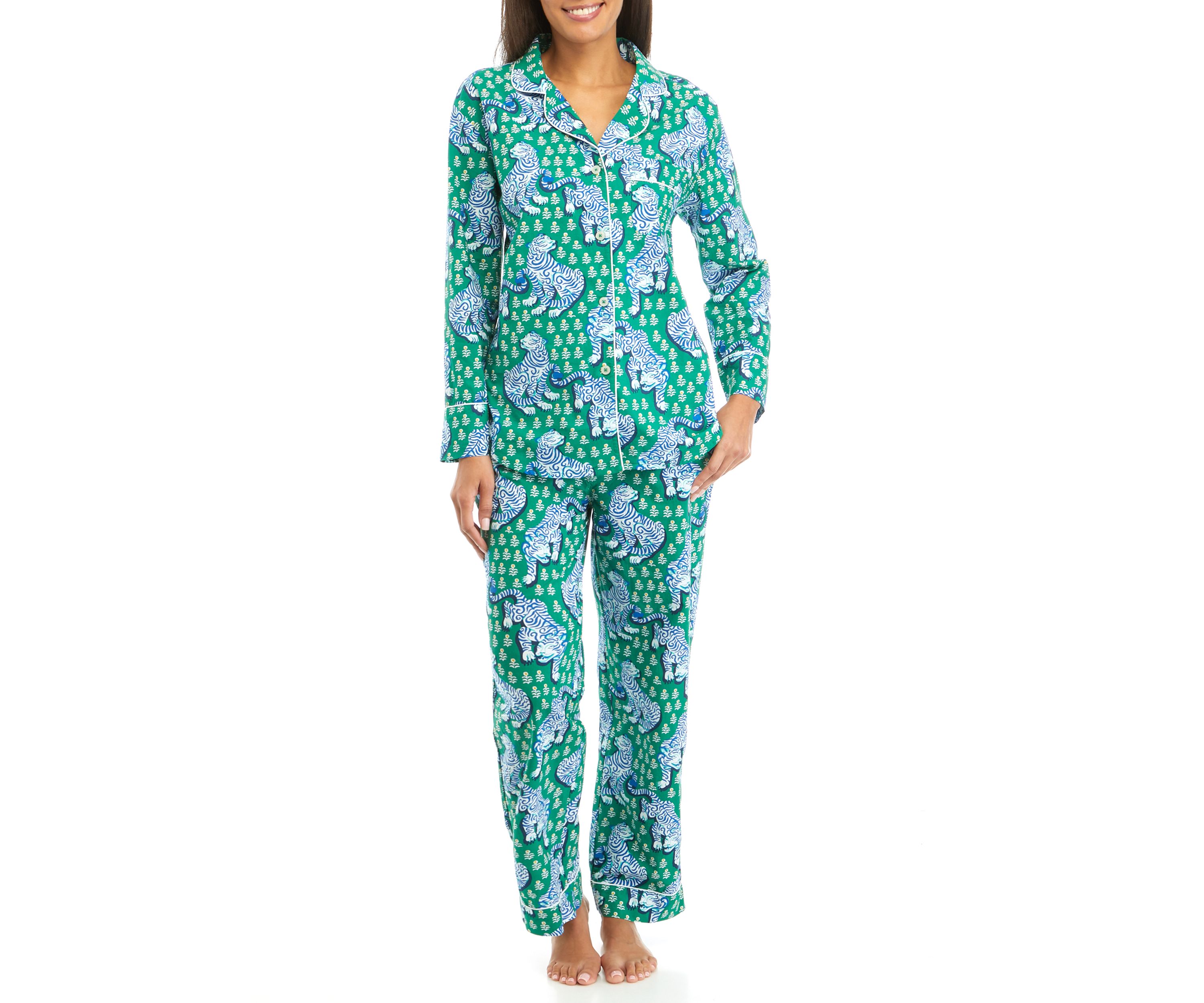 Womens Tiger Queen Printed Pajama Set