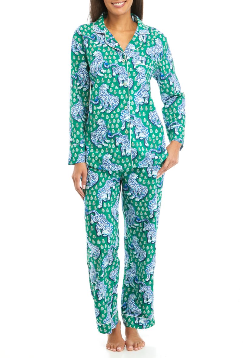 Womens Tiger Queen Printed Pajama Set