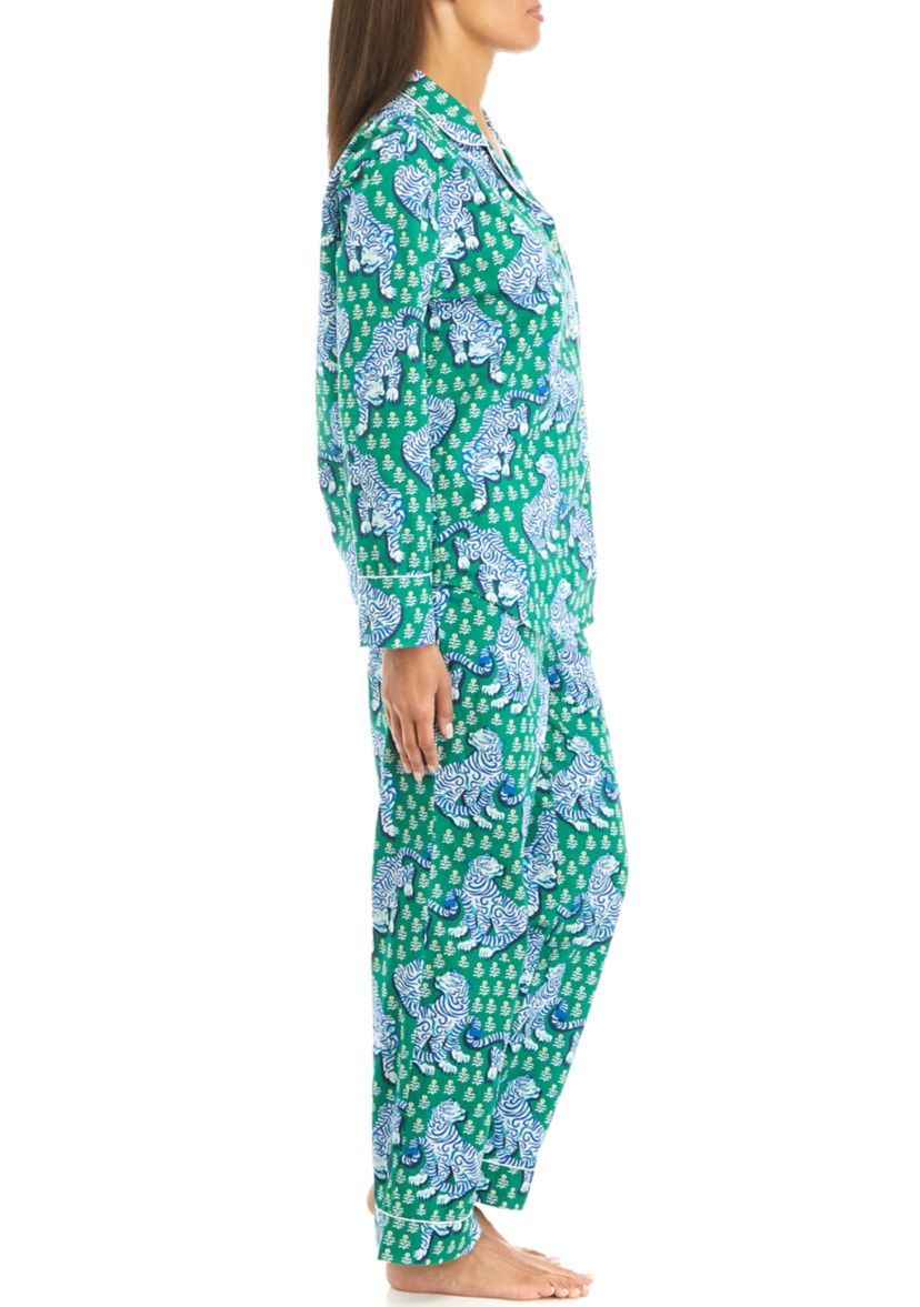 Womens Tiger Queen Printed Pajama Set
