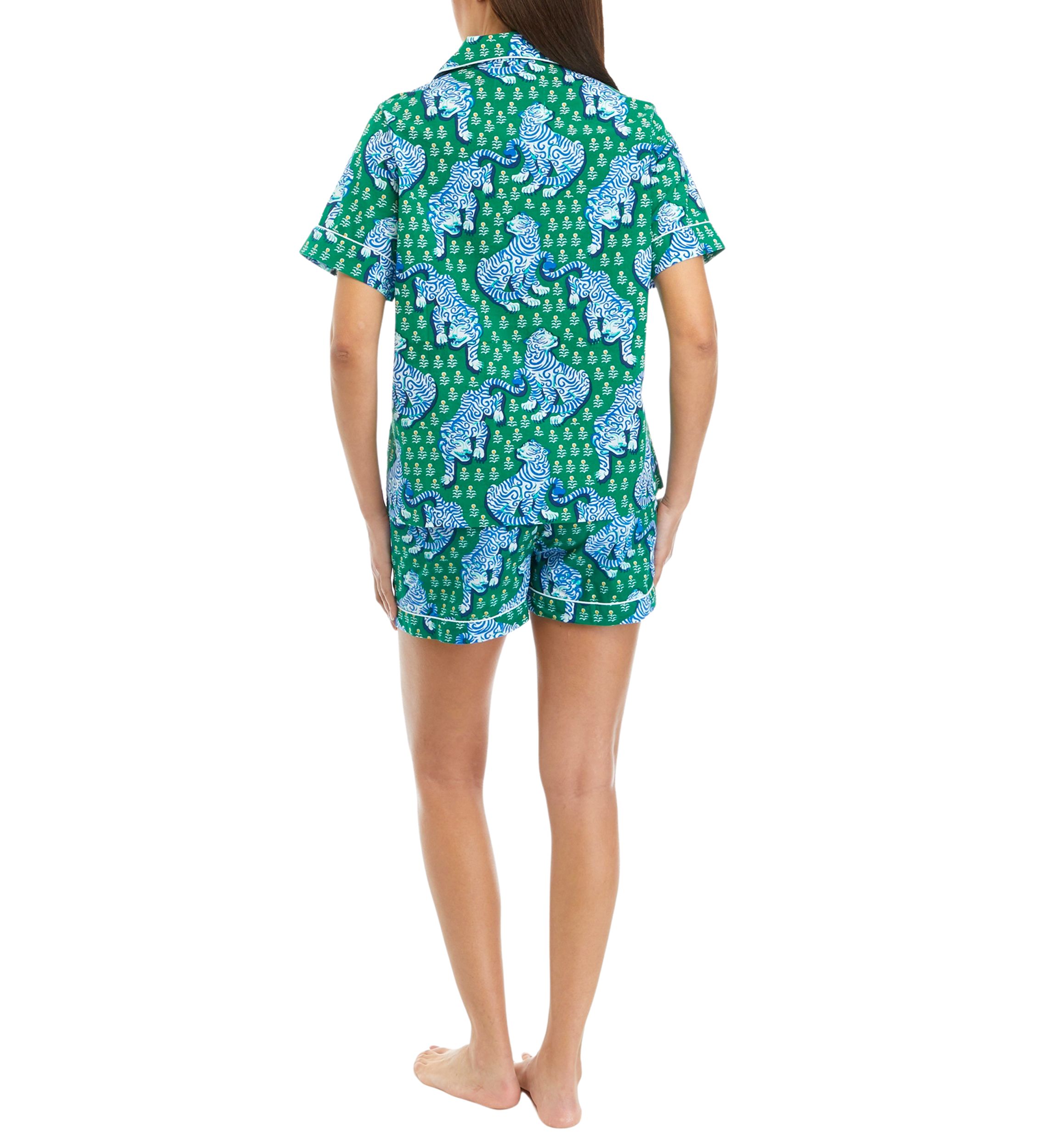 Womens Tiger Queen Jade Short Pajama Set
