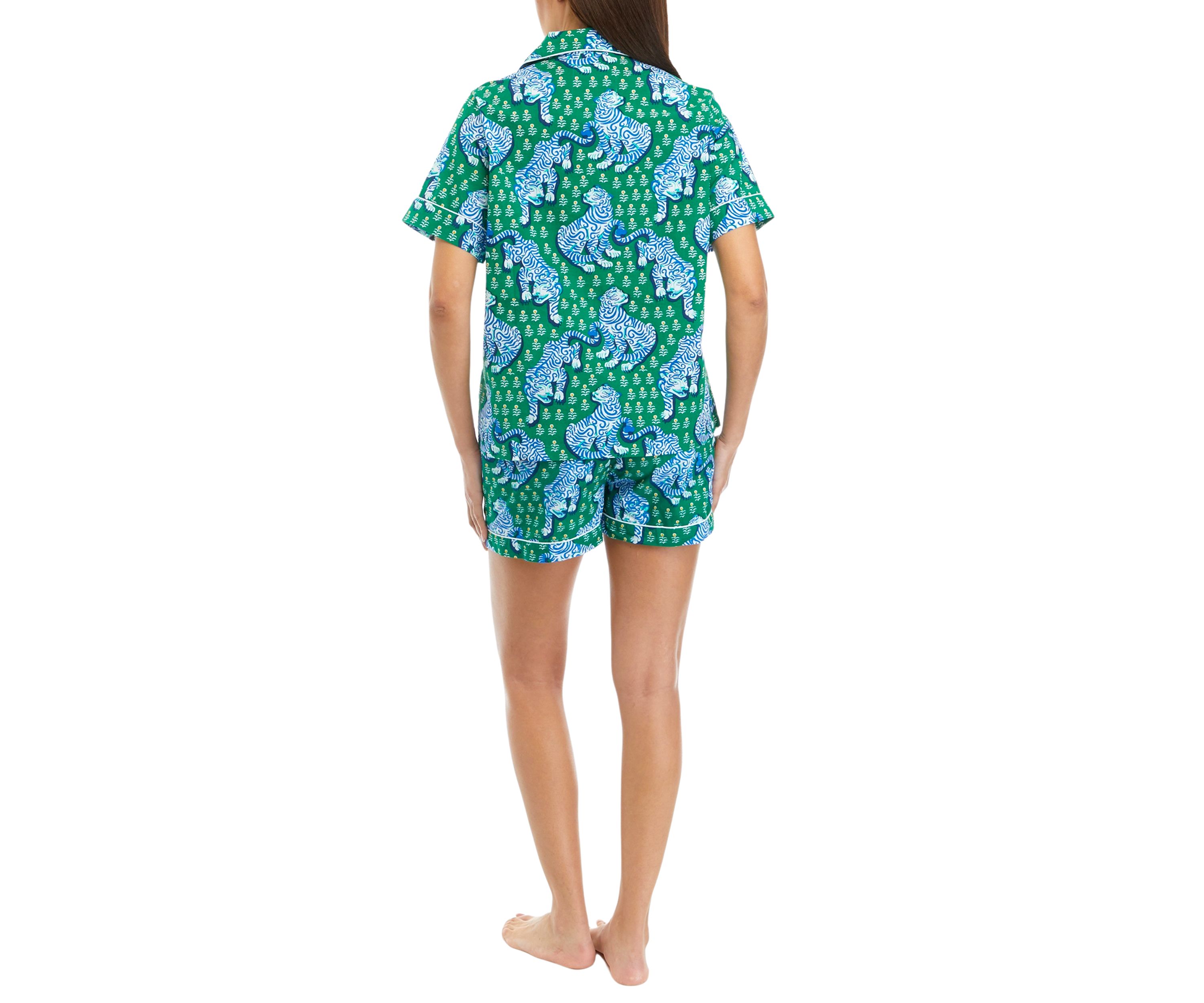 Womens Tiger Queen Jade Short Pajama Set