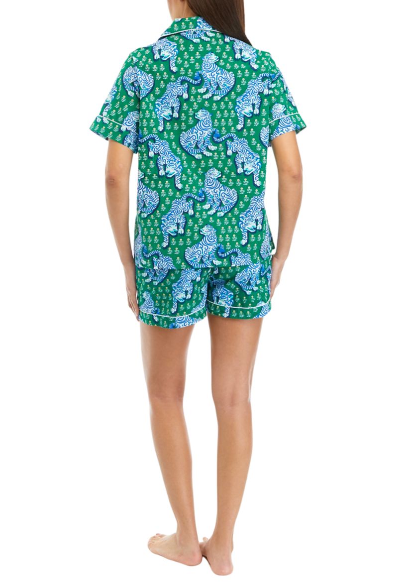 Womens Tiger Queen Jade Short Pajama Set