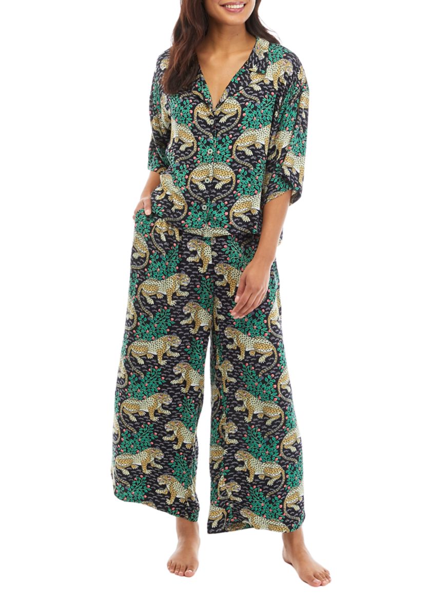 Womens Satin Bagheera Pajama Set