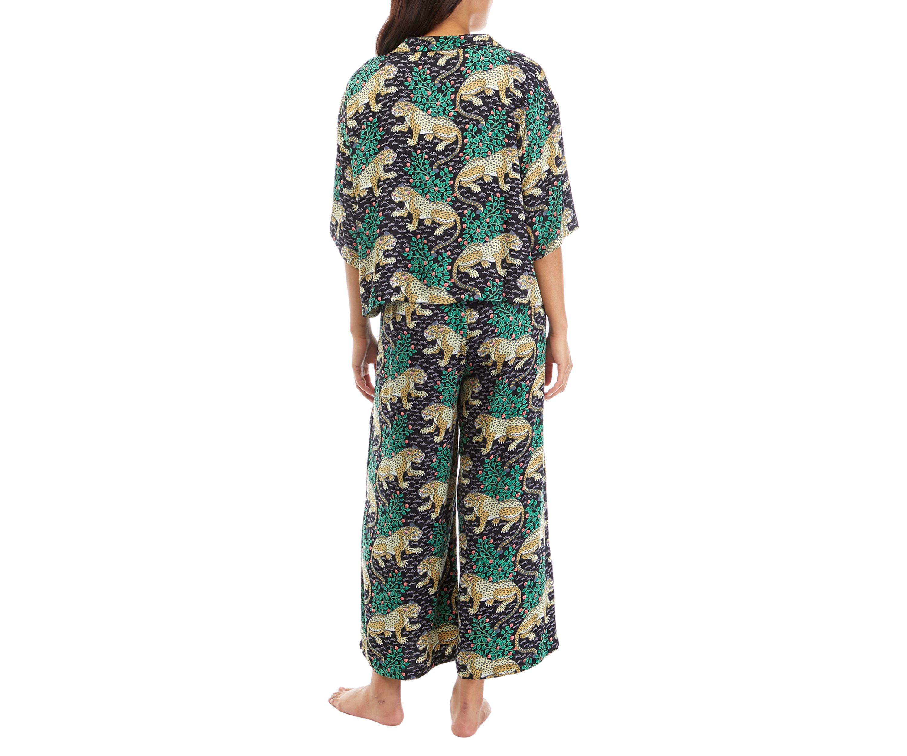 Womens Satin Bagheera Pajama Set