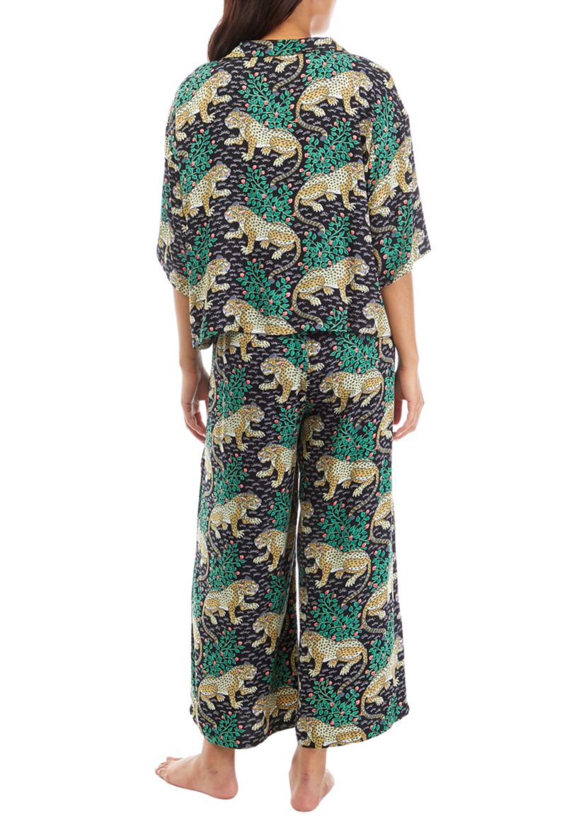 Womens Satin Bagheera Pajama Set
