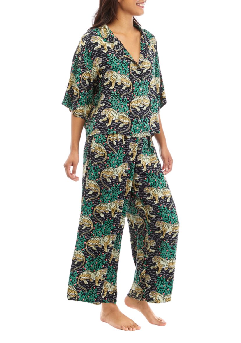 Womens Satin Bagheera Pajama Set