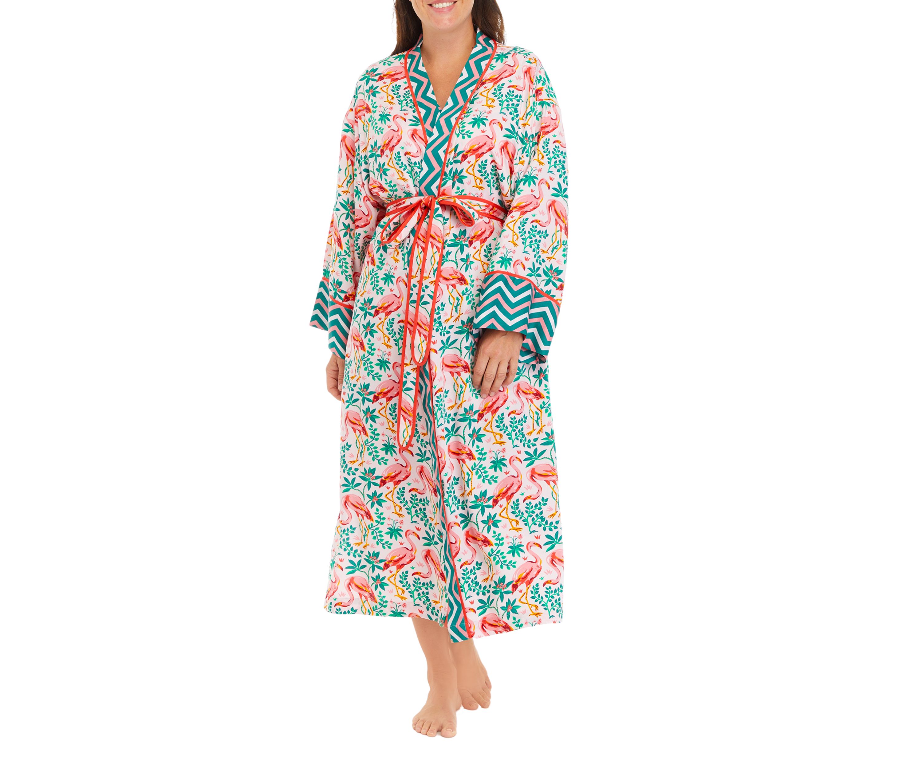 Flock of Flamingos Satin Robe