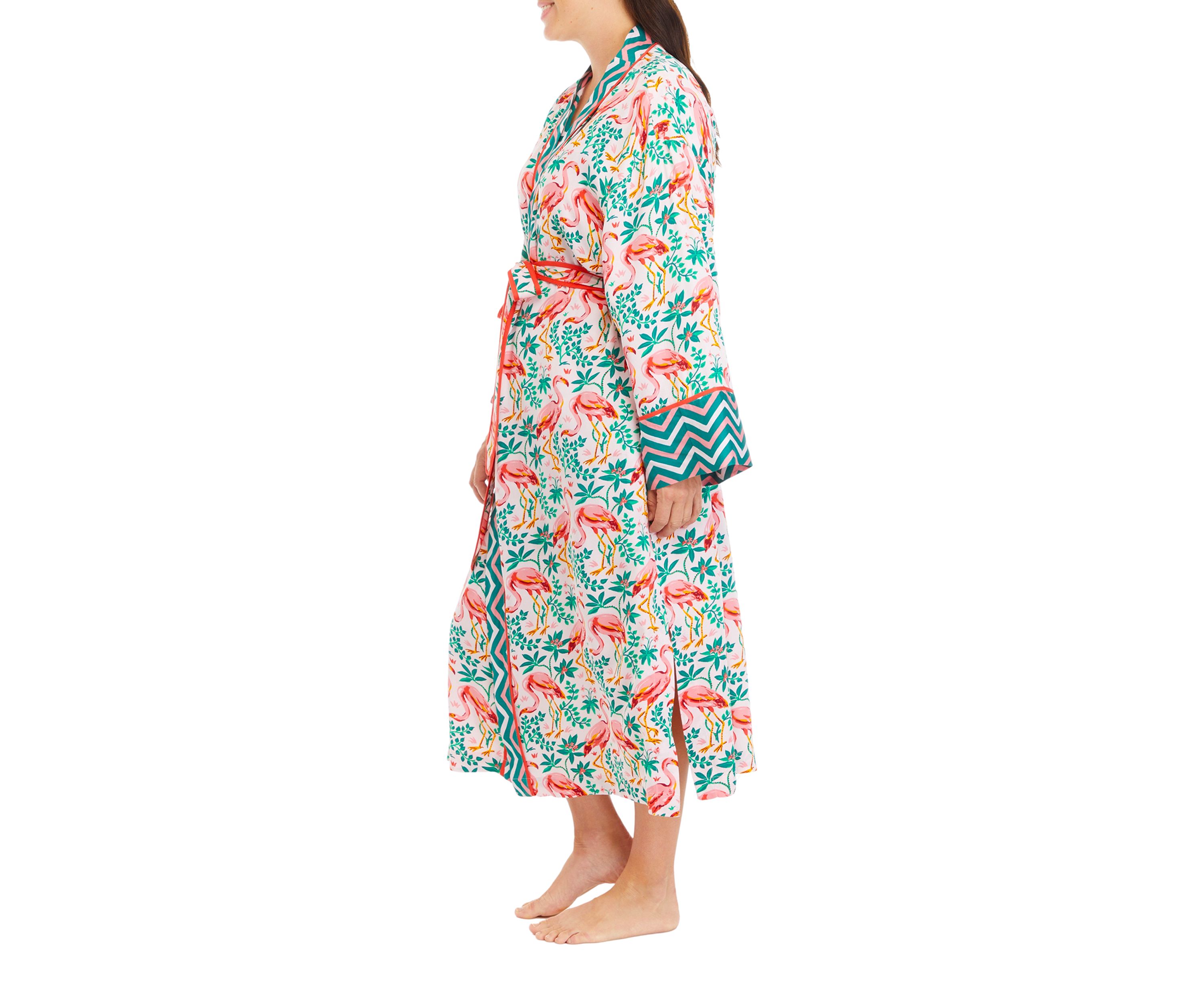 Flock of Flamingos Satin Robe