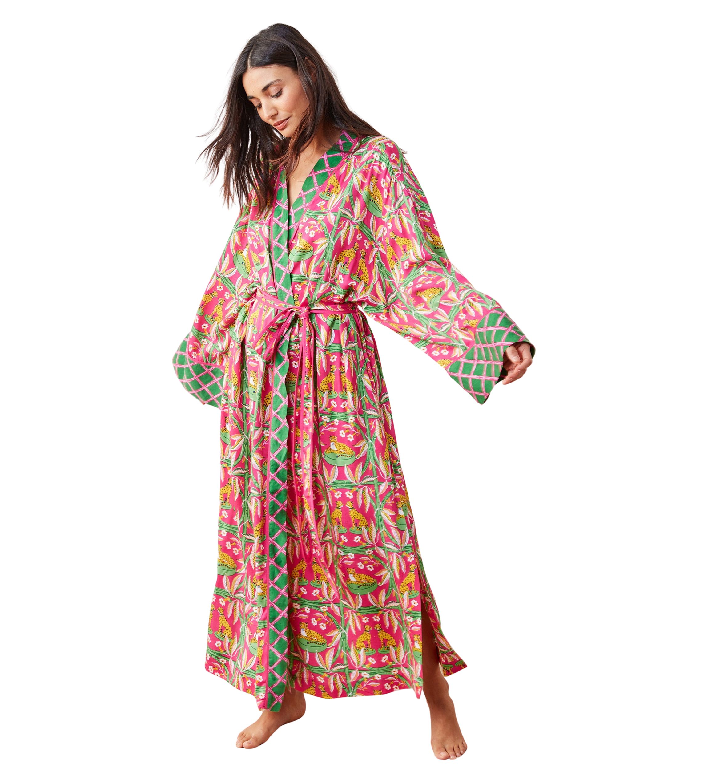 Royal Cheetah Printed Satin Robe