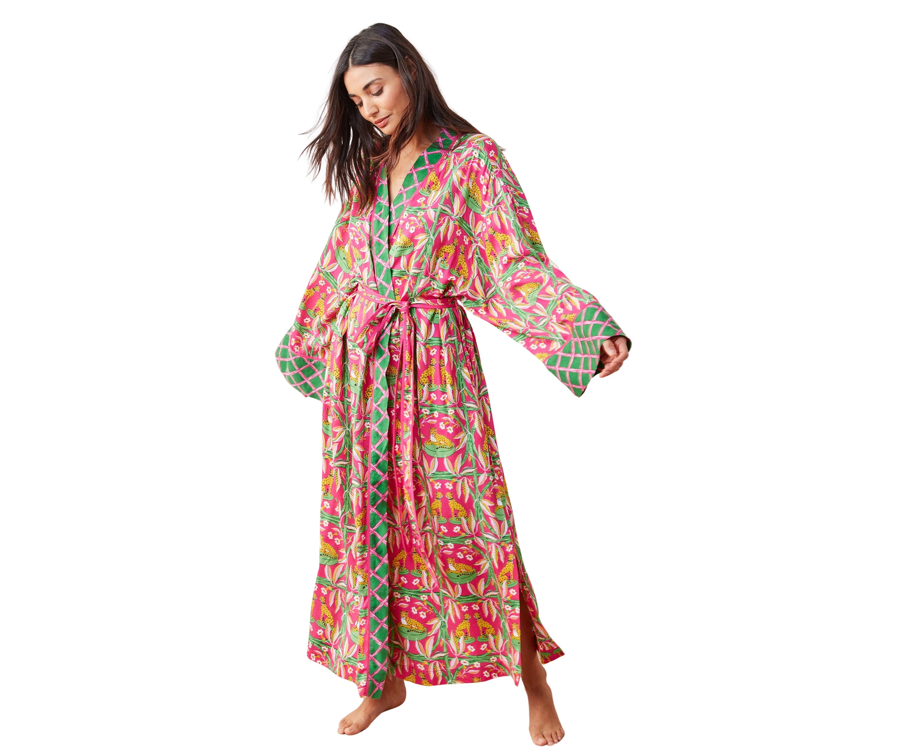Royal Cheetah Printed Satin Robe
