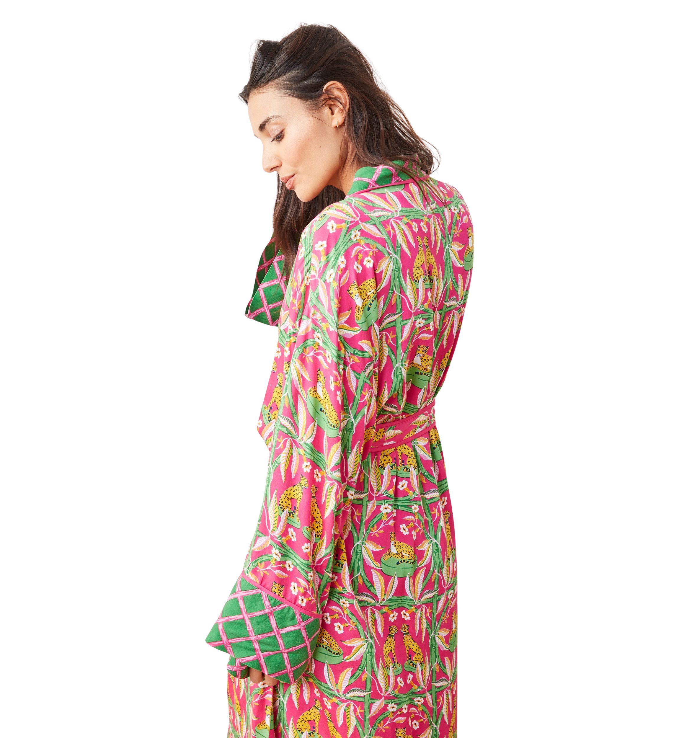 Royal Cheetah Printed Satin Robe