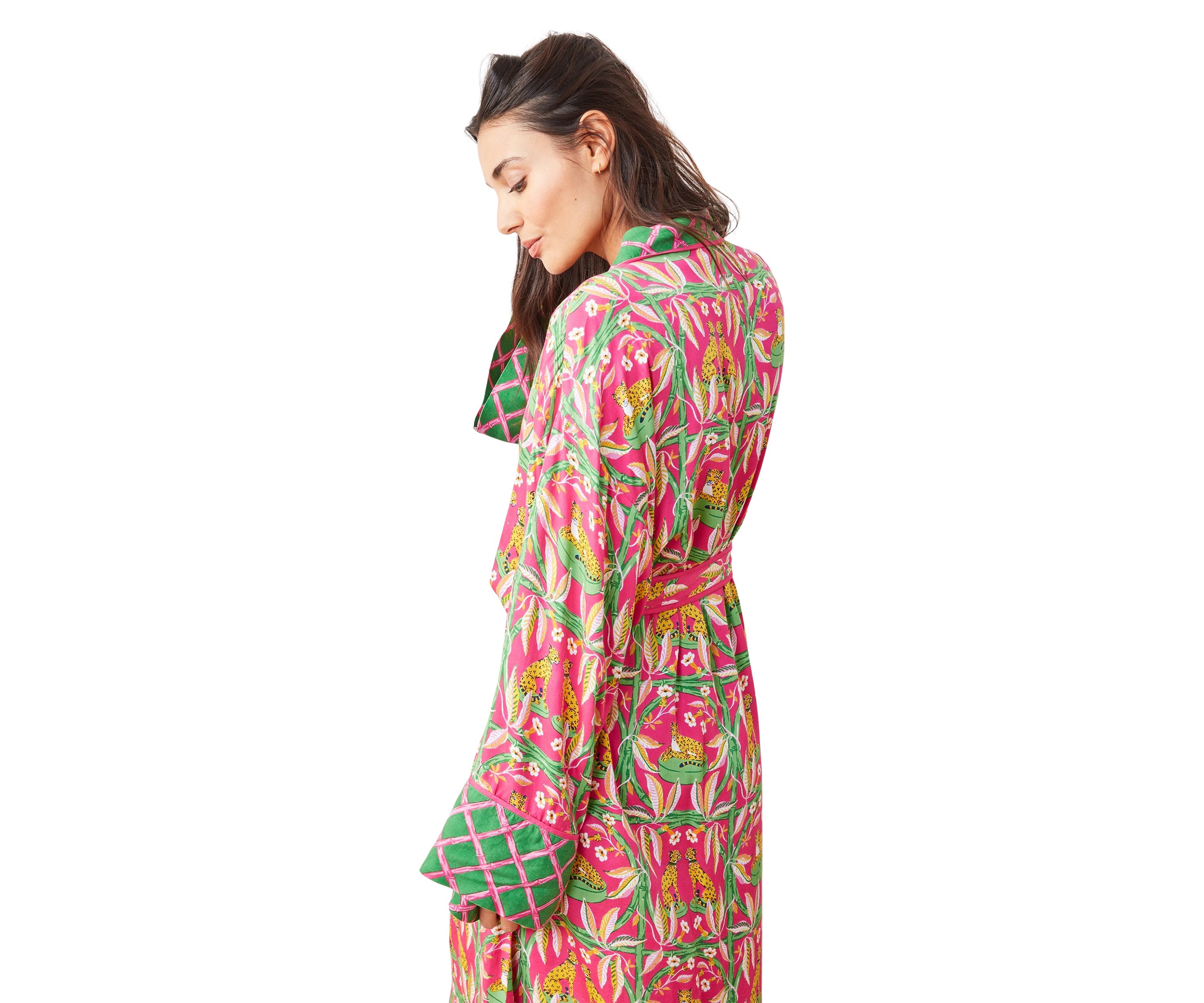 Royal Cheetah Printed Satin Robe