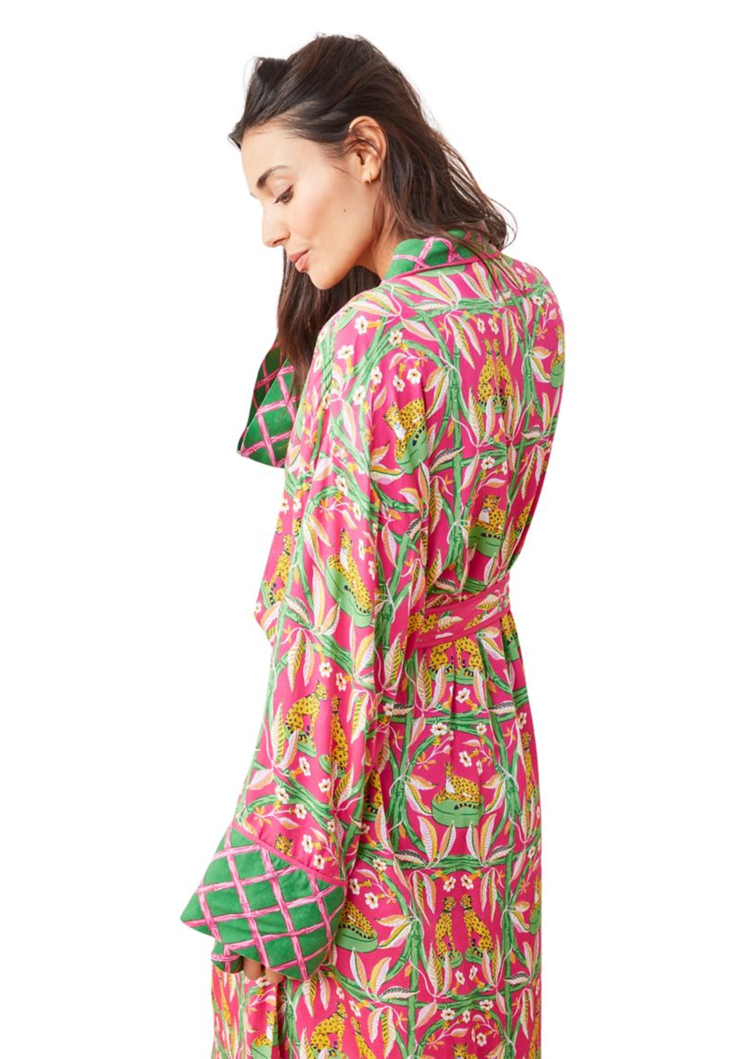Royal Cheetah Printed Satin Robe