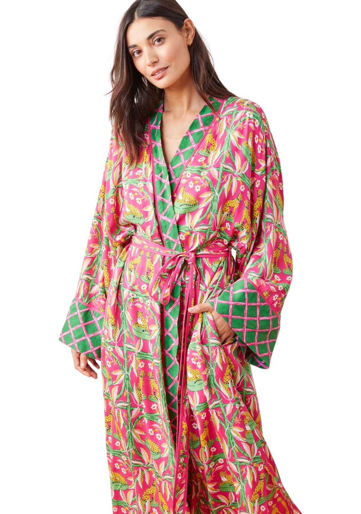 Royal Cheetah Printed Satin Robe